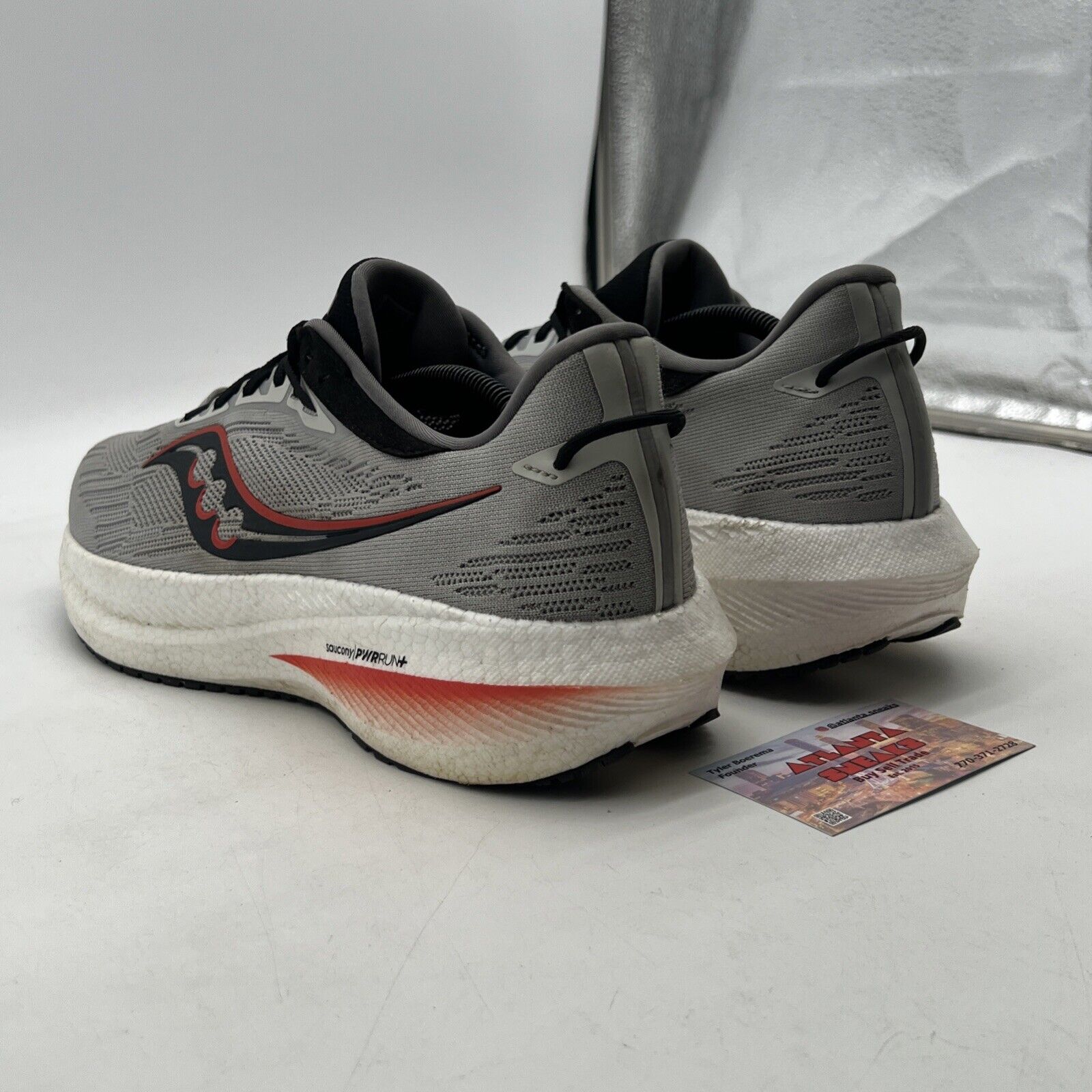 Size 12 - Saucony Triumph 21 Men's Concrete Gray Orange Running (S20881-30)