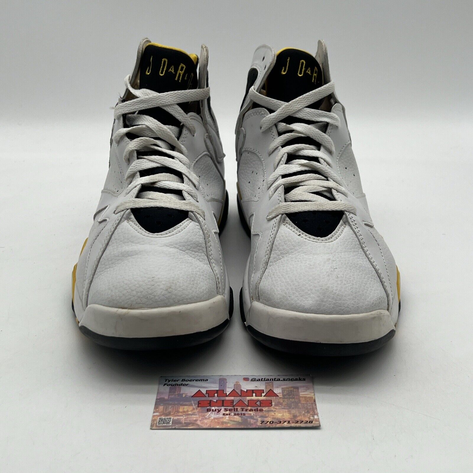 Size 13 - Air Jordan 7 Retro White Varsity Maize W Black White Yellow 313358-172