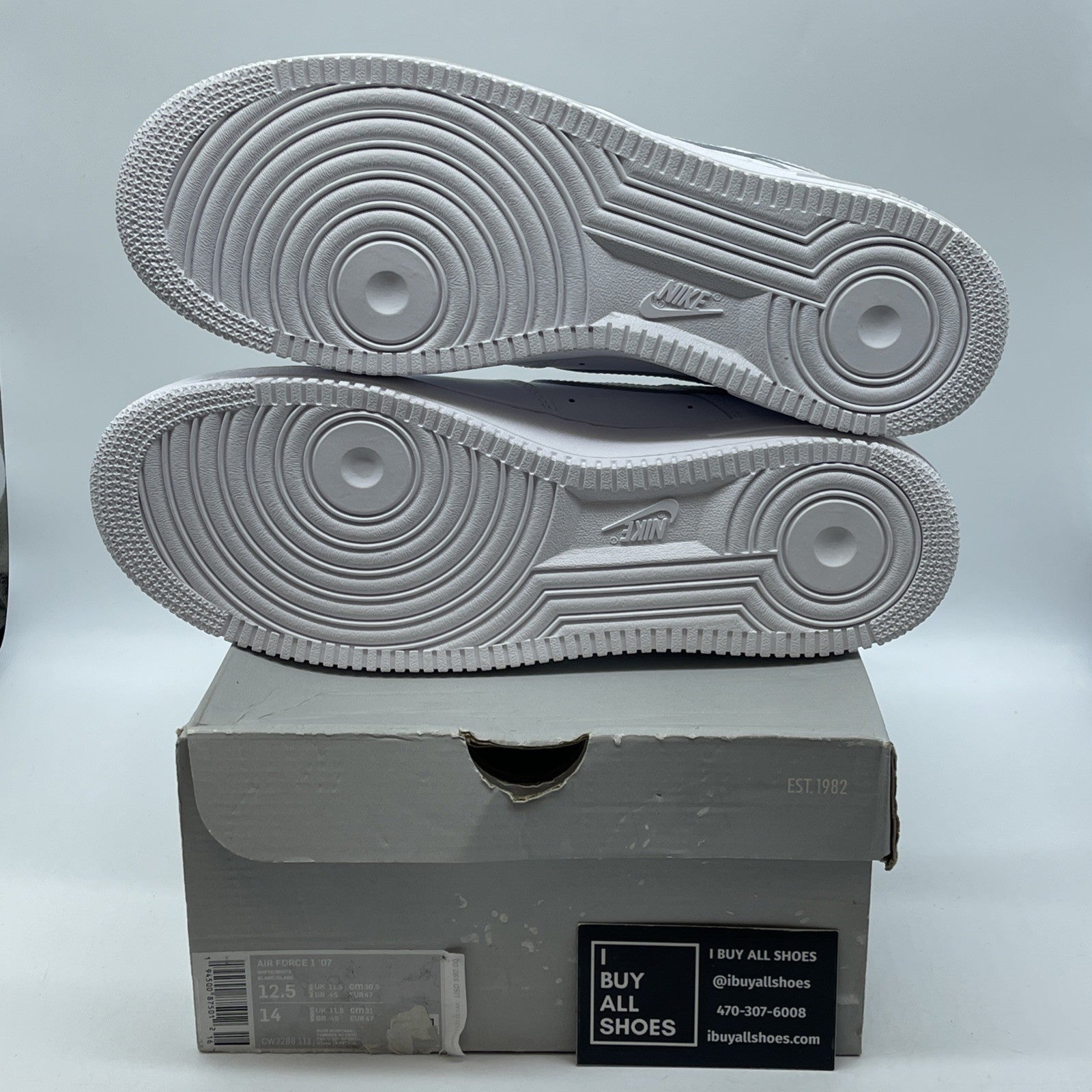 Size 12.5 - Nike Air Force 1 '07 Low Triple White Suede Leather (CW2288-111)