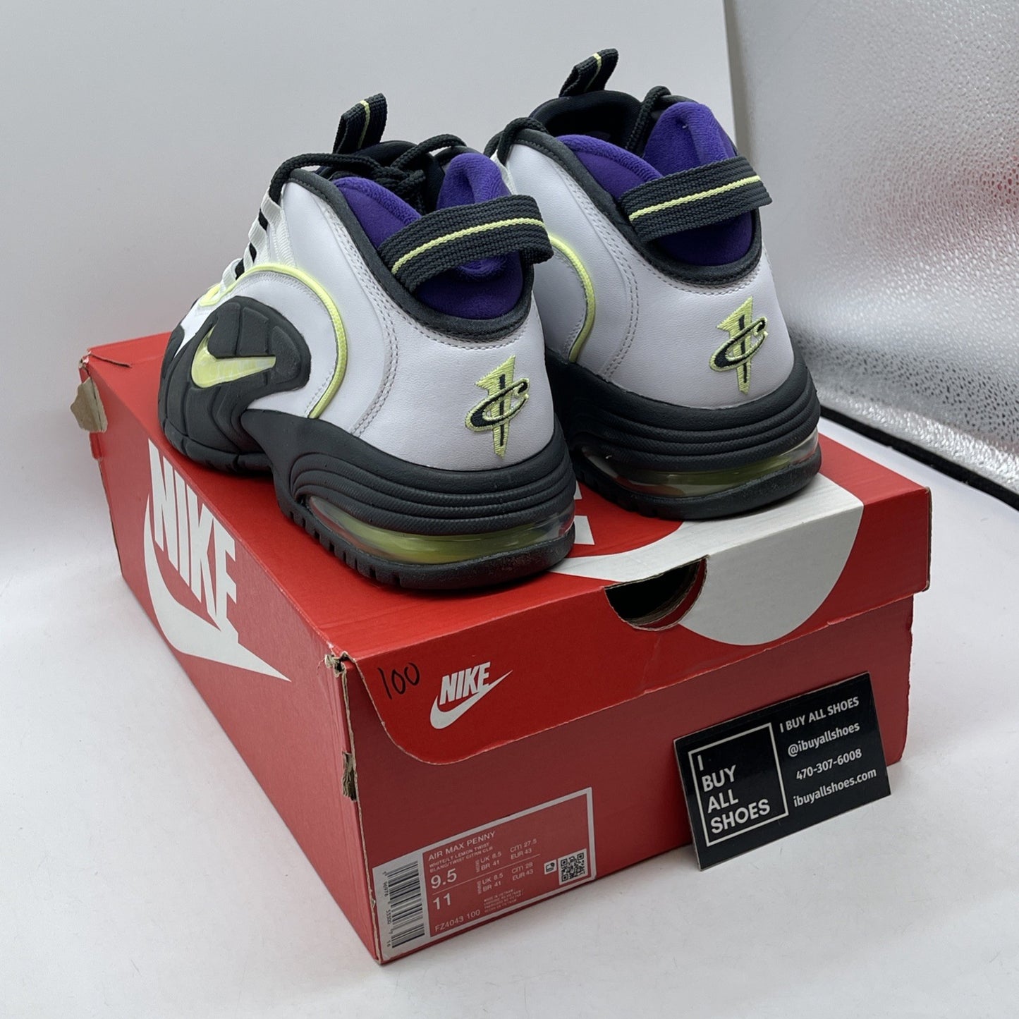 Size 9.5 - Nike Air Max Penny 1 Penny Story White Purple Leather (FZ4043-100)