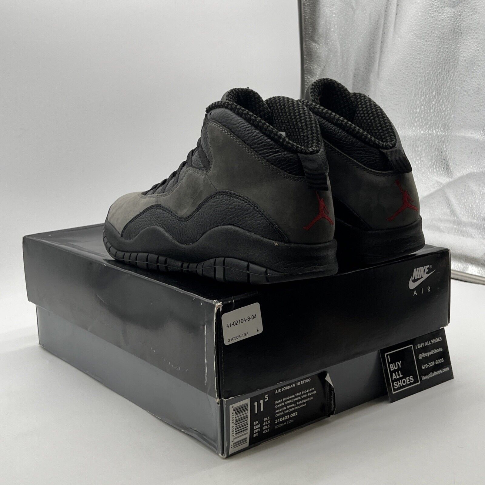 Size 11.5 - Air Jordan 10 Retro 2018 Shadow (310805-002)