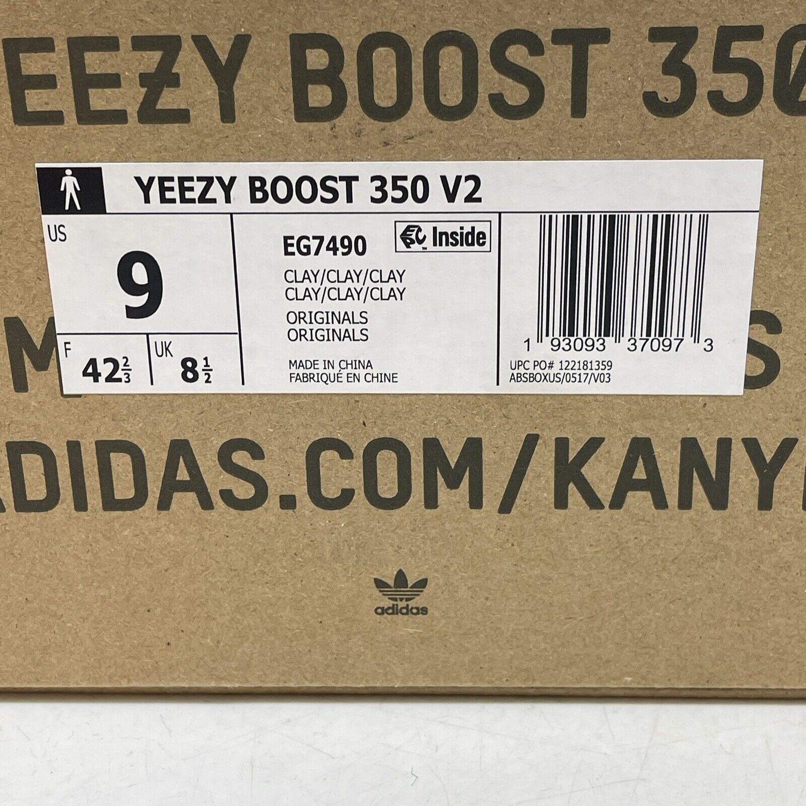 Size 9 - adidas Yeezy Boost 350 V2 Clay Orange White Suede (EG7490)
