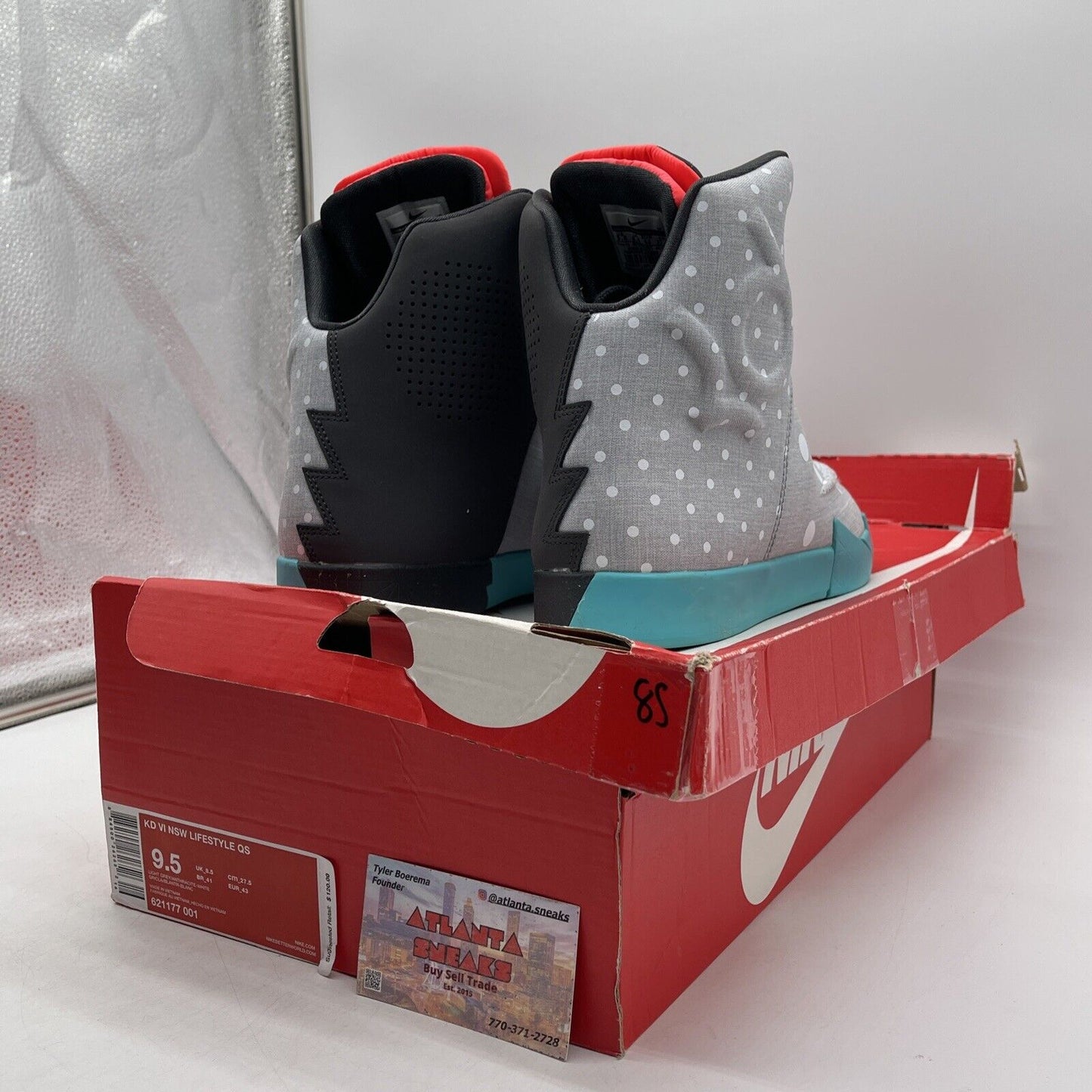 Size 9.5 - Nike KD 6 Nsw Lifestyle Qs Birthday Grey Blue Suede (621177-001)