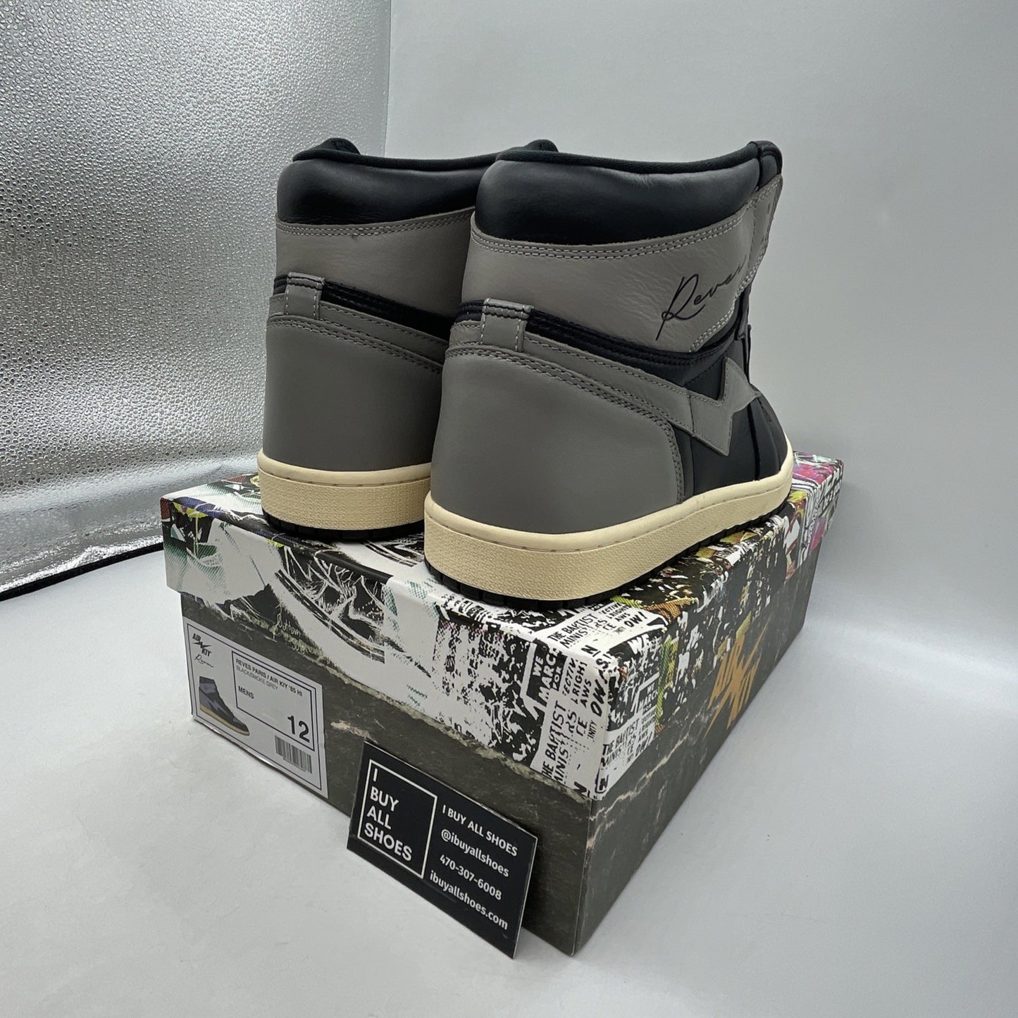Size 12 - Reves Paris Air Kiy ‘85 Hi Black Smoke Grey