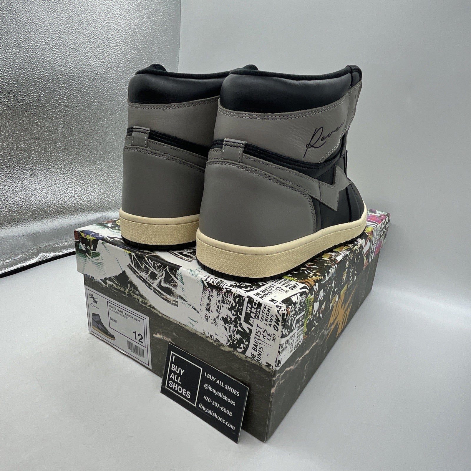 Size 12 - Reves Paris Air Kiy ‘85 Hi Black Smoke Grey