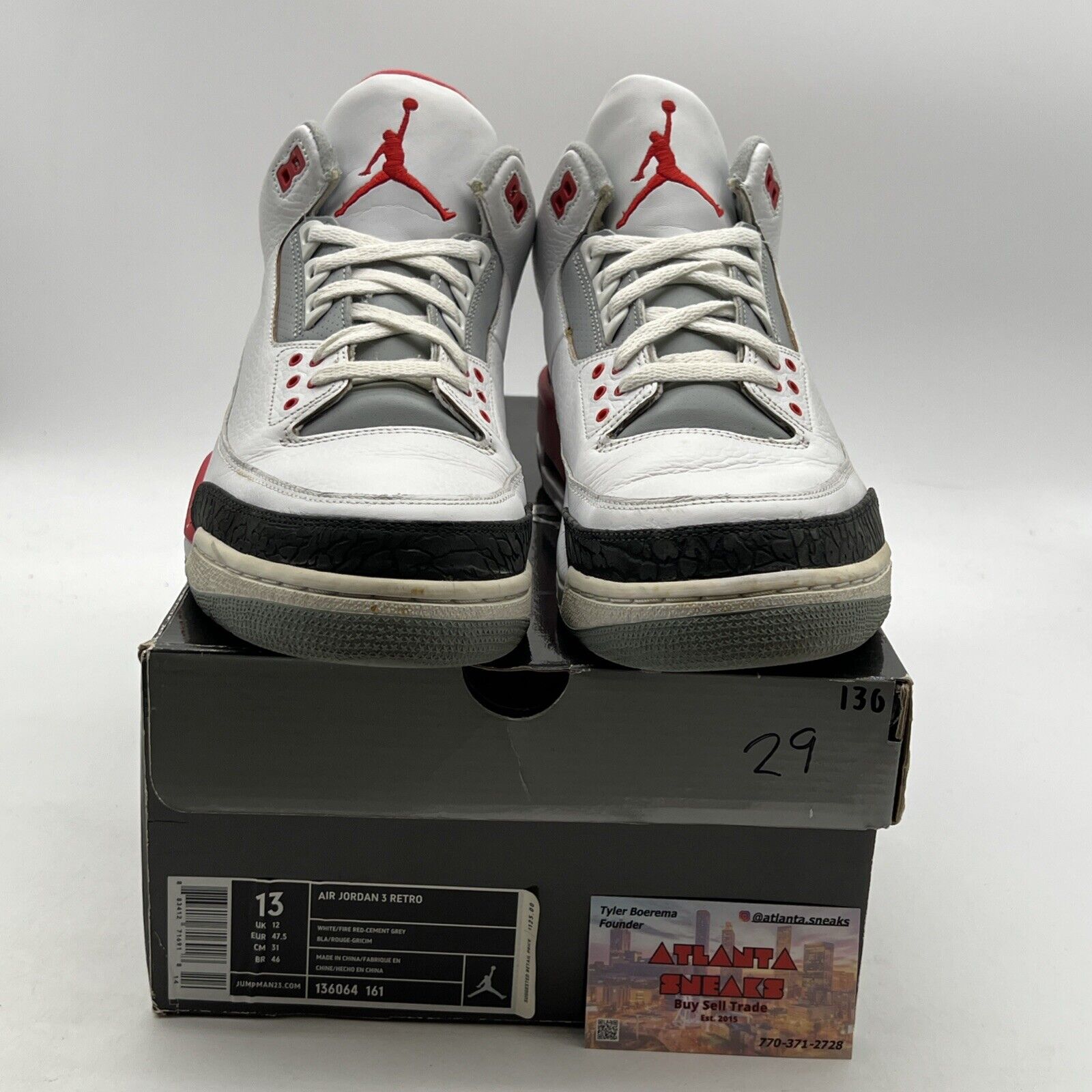 Size 13 - Air Jordan 3 Retro 2007 Fire Red (136064-161)