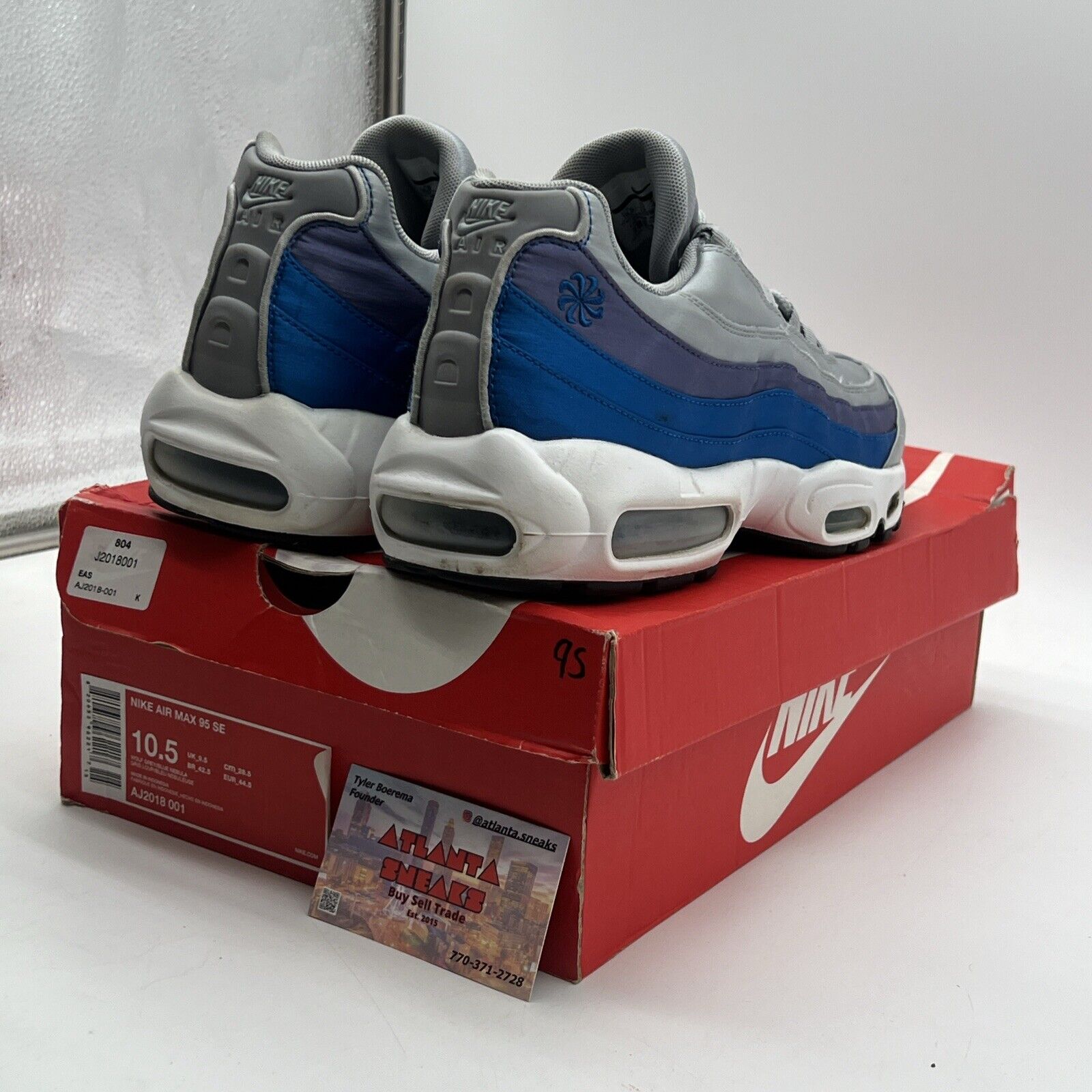 Size 10.5 - Nike Air Max 95 Blue Nebula Grey Purple White (AJ2018-001)