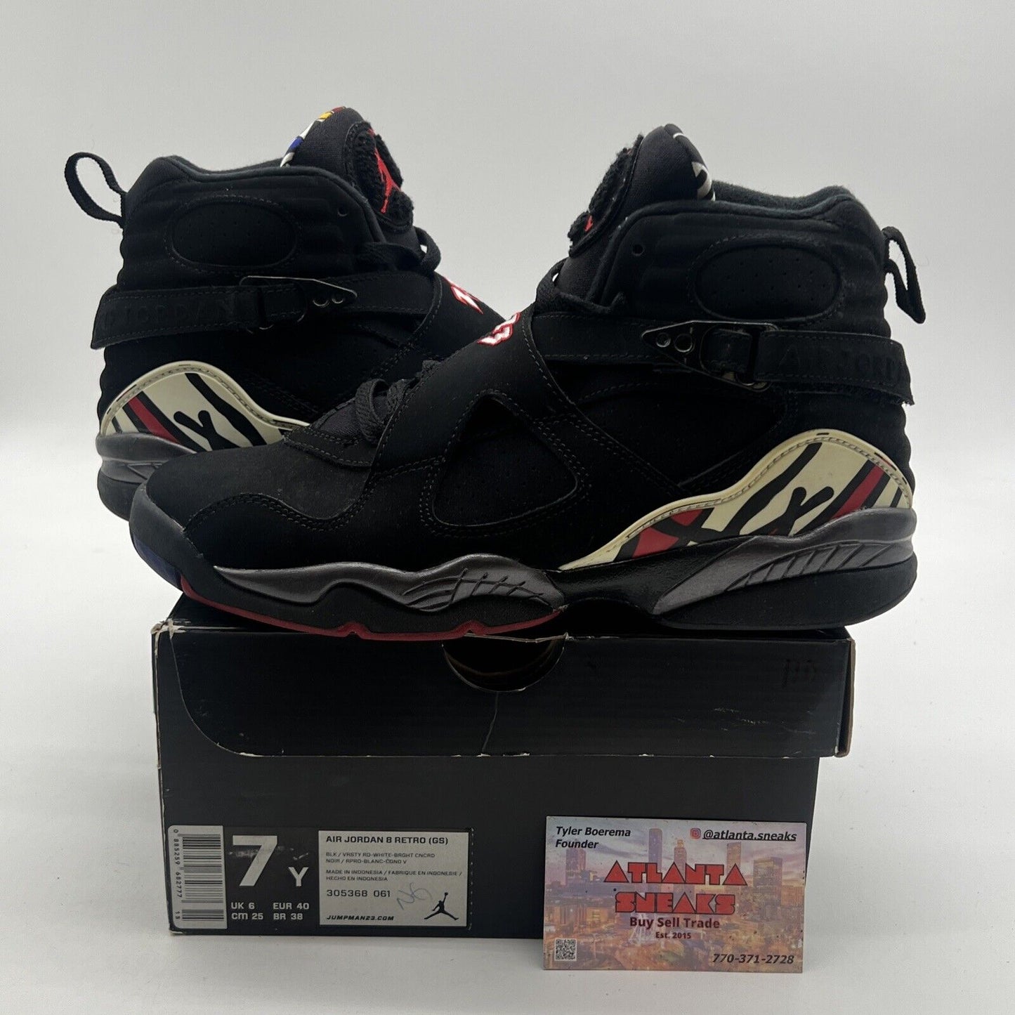 Size 7Y  - Air Jordan 8 Retro 2013 Playoff Playoffs (305368-061)