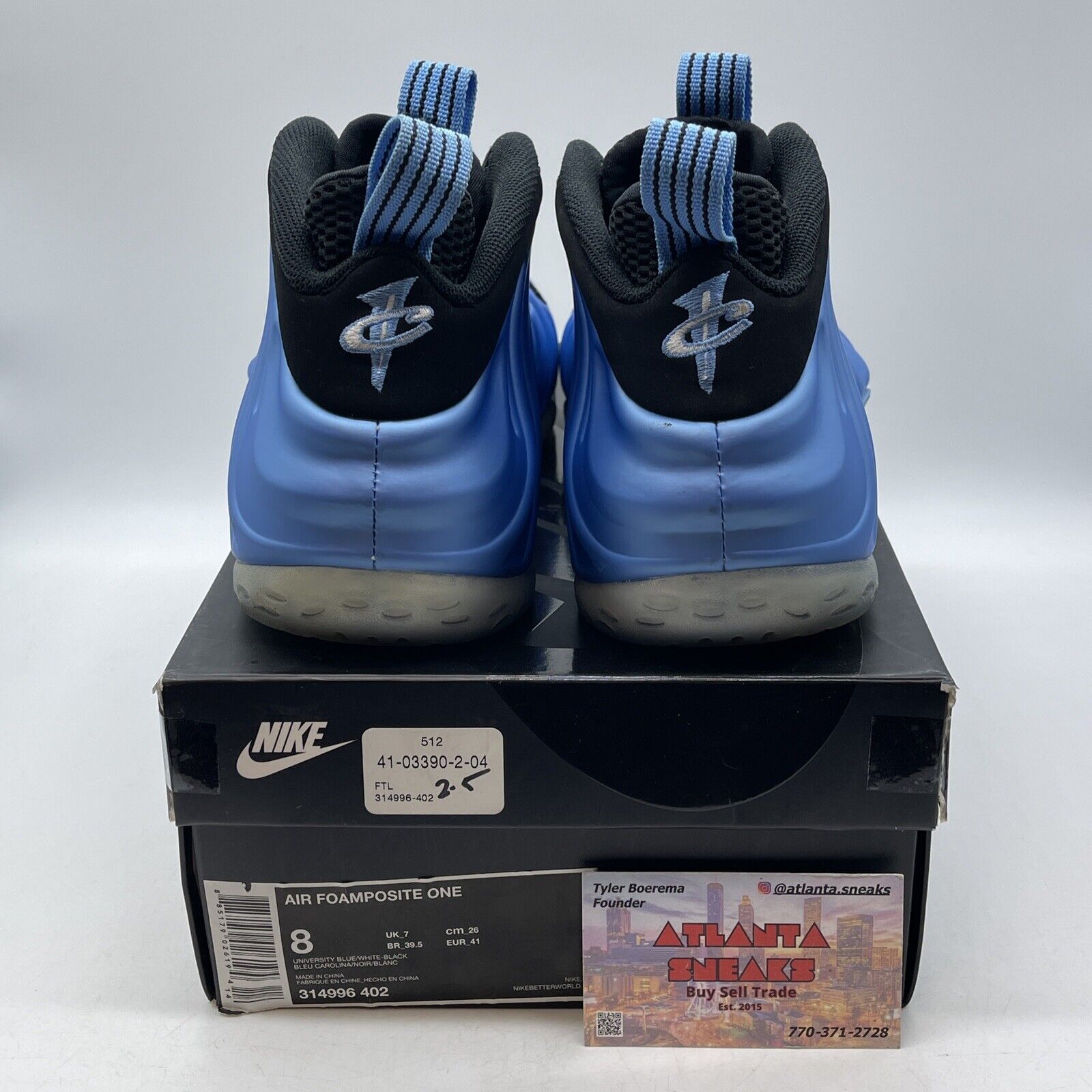 Size 8 - Nike Air Foamposite One University Blue Black (314996-402)