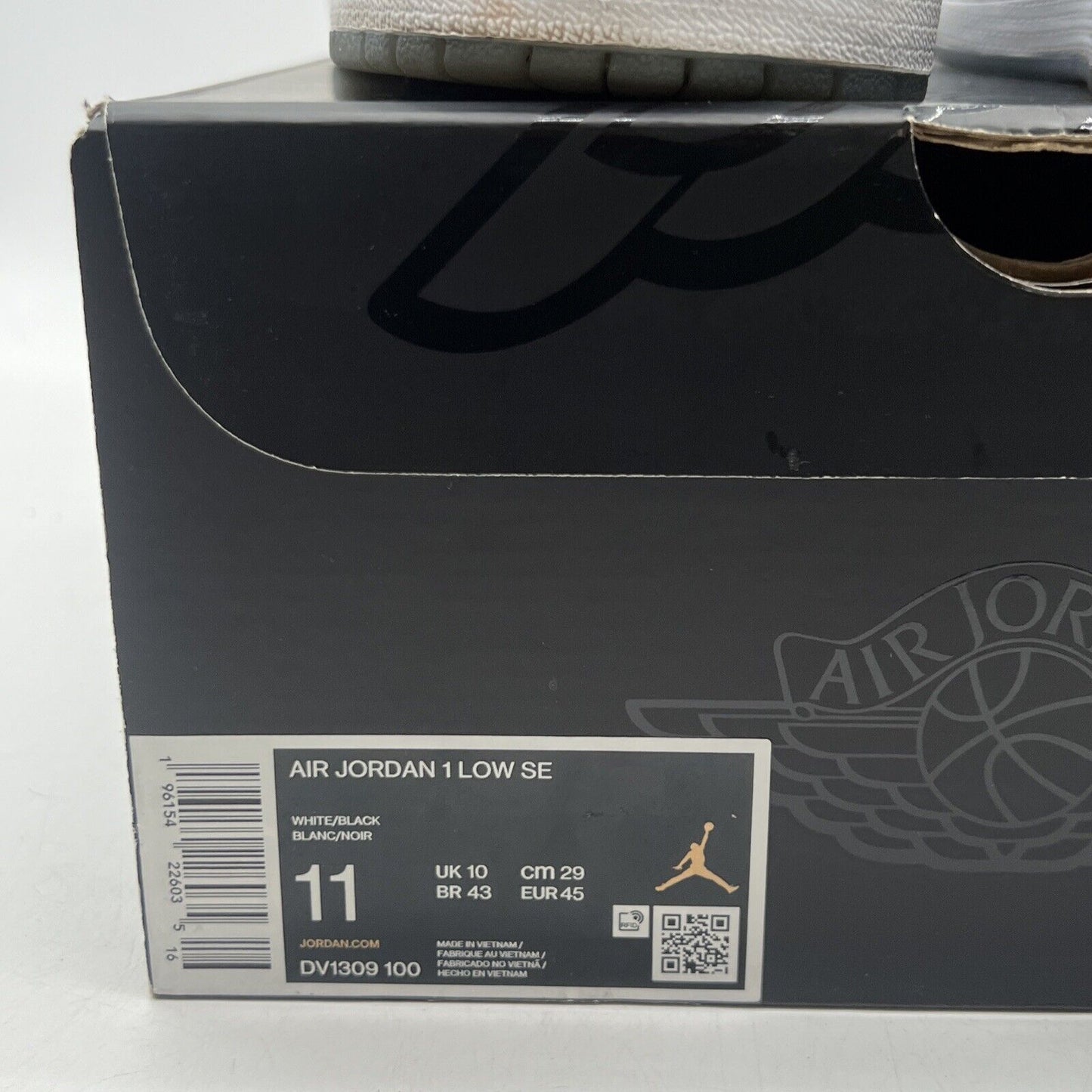 Size 11 - Jordan 1 Low SE Concord Black White Leather Icey (DV1309-100)