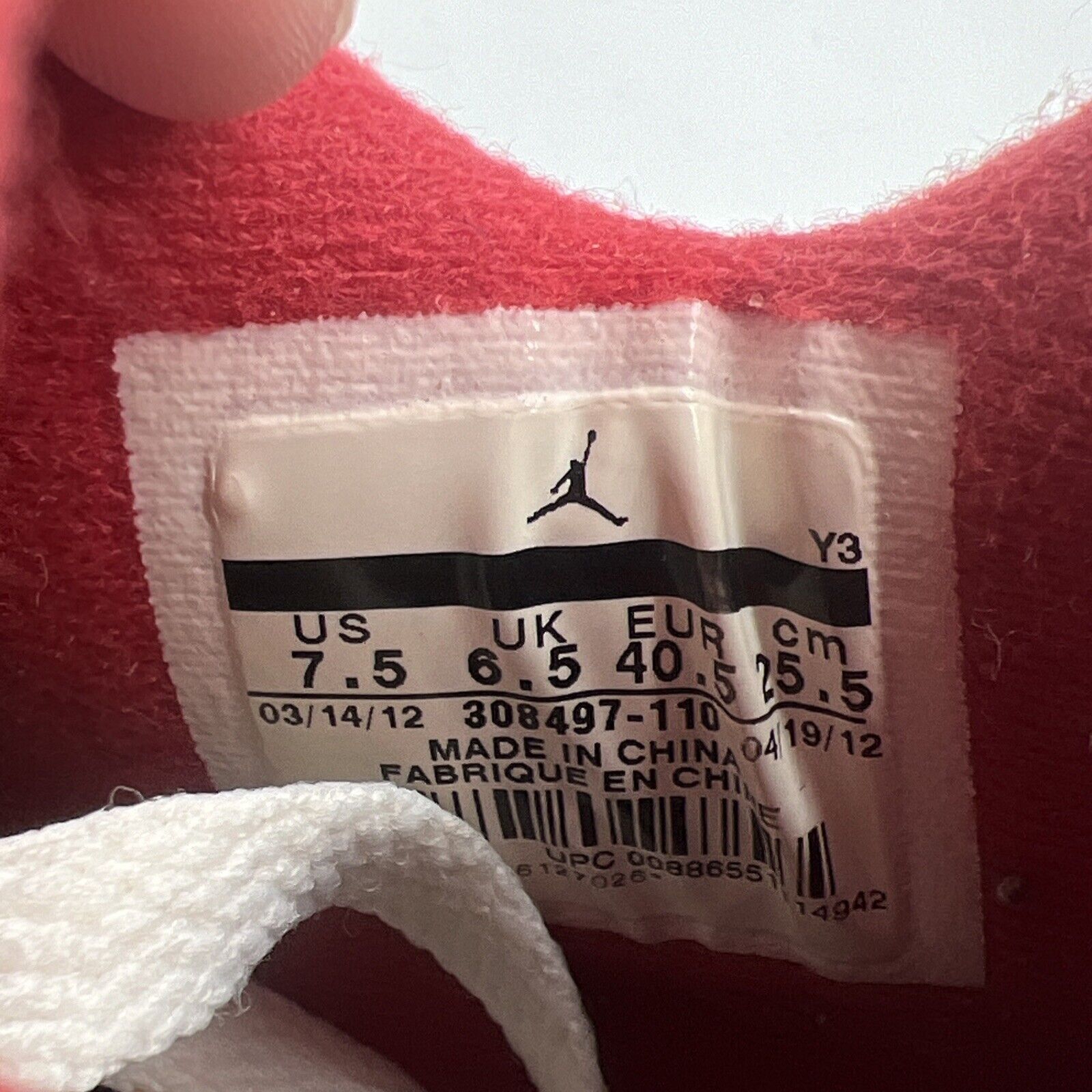 Size 7.5 - Air Jordan 4 Retro Fire Red  (308497-110)