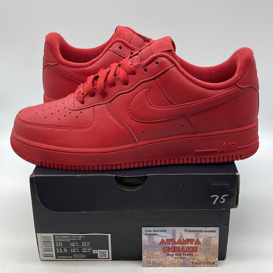 Size 10 - Nike Air Force 1 Low Triple Red Leather (CW6999-600)