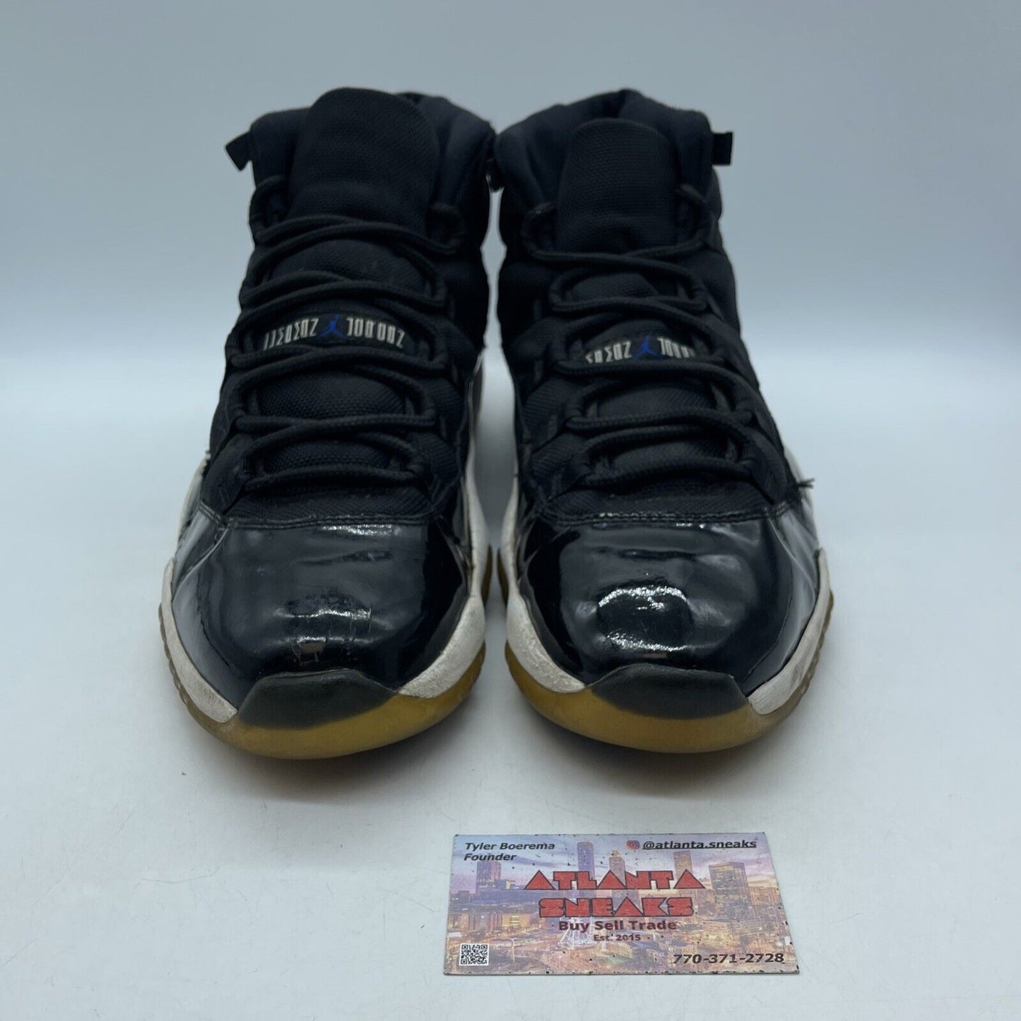 Size 13 - Air Jordan 11 Retro 2009 Space Jam Black Leather Suede (378037-041)