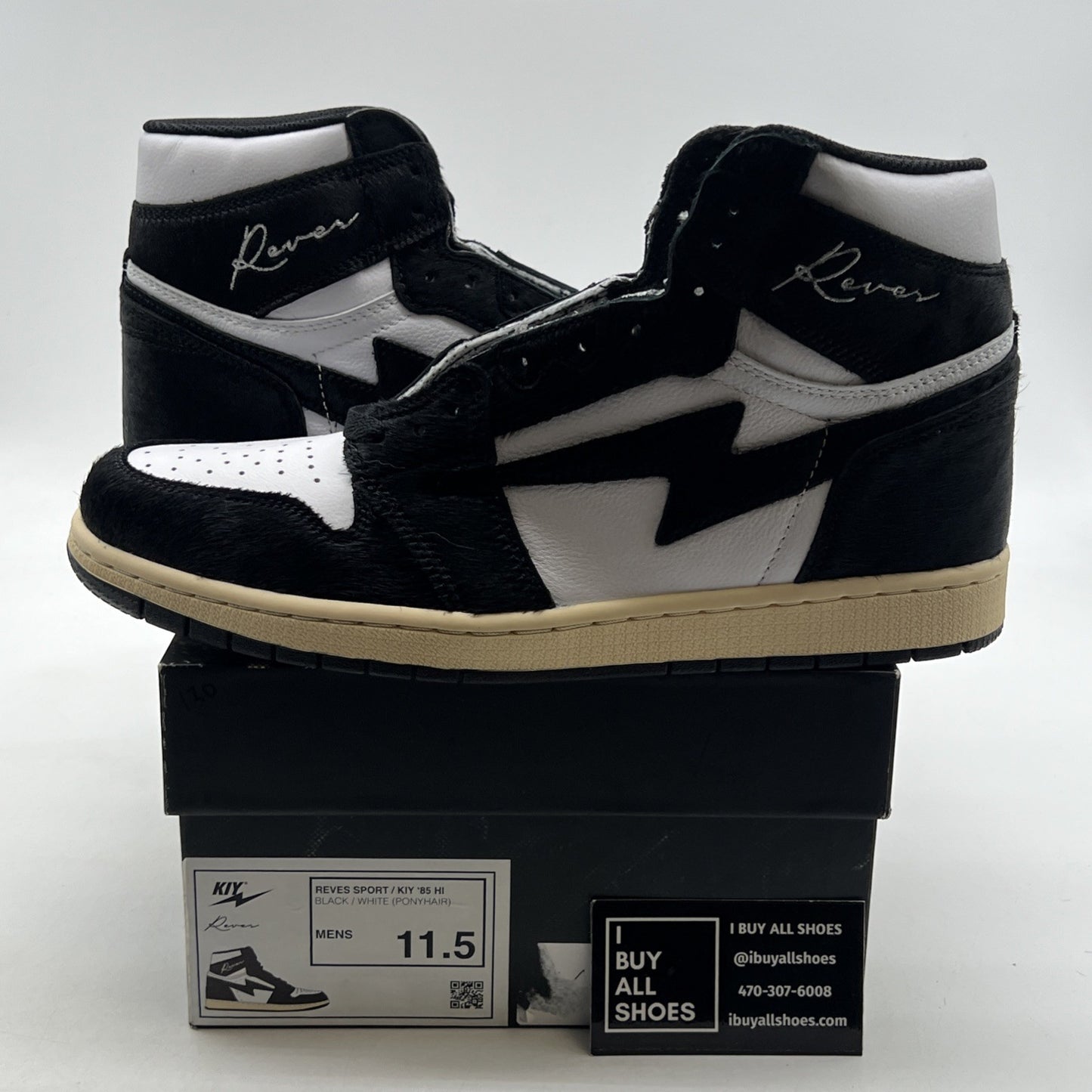 Size 11.5 - Kool Kiy / Reves Paris Air Kiy HI Panda Black/white
