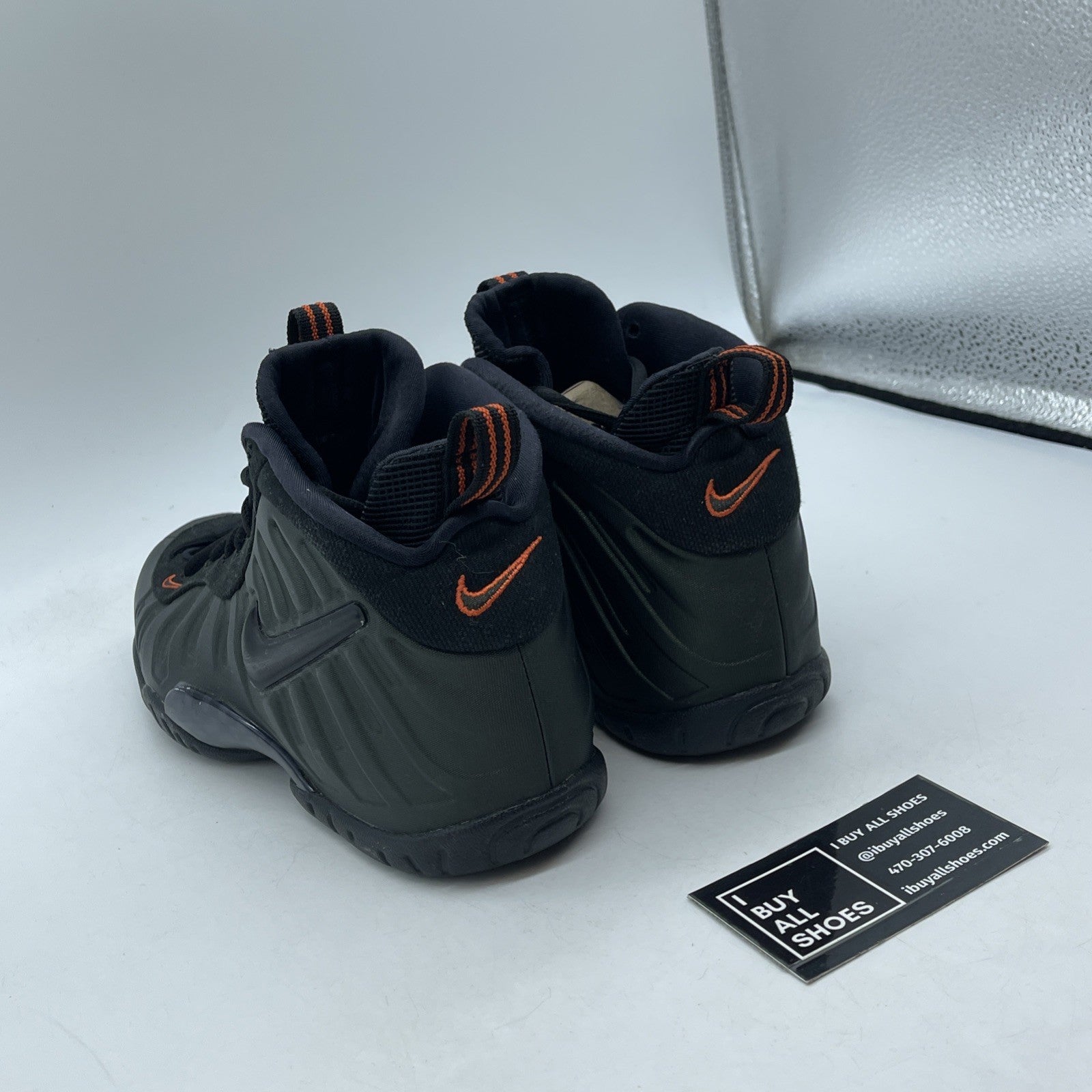 Size 6.5Y (GS) - Nike Air Foamposite Pro Mid Sequoia Black Suede (644792-300)