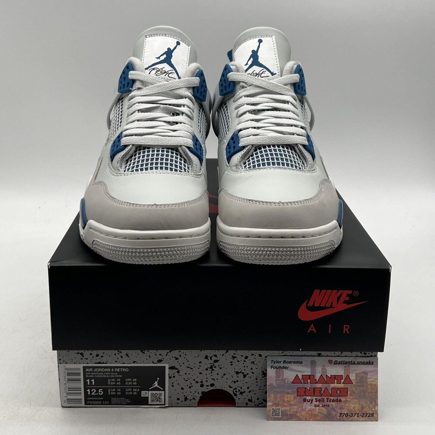 Size 11 - Air Jordan 4 Retro 2024 Military Blue White Leather (FV5029-141)