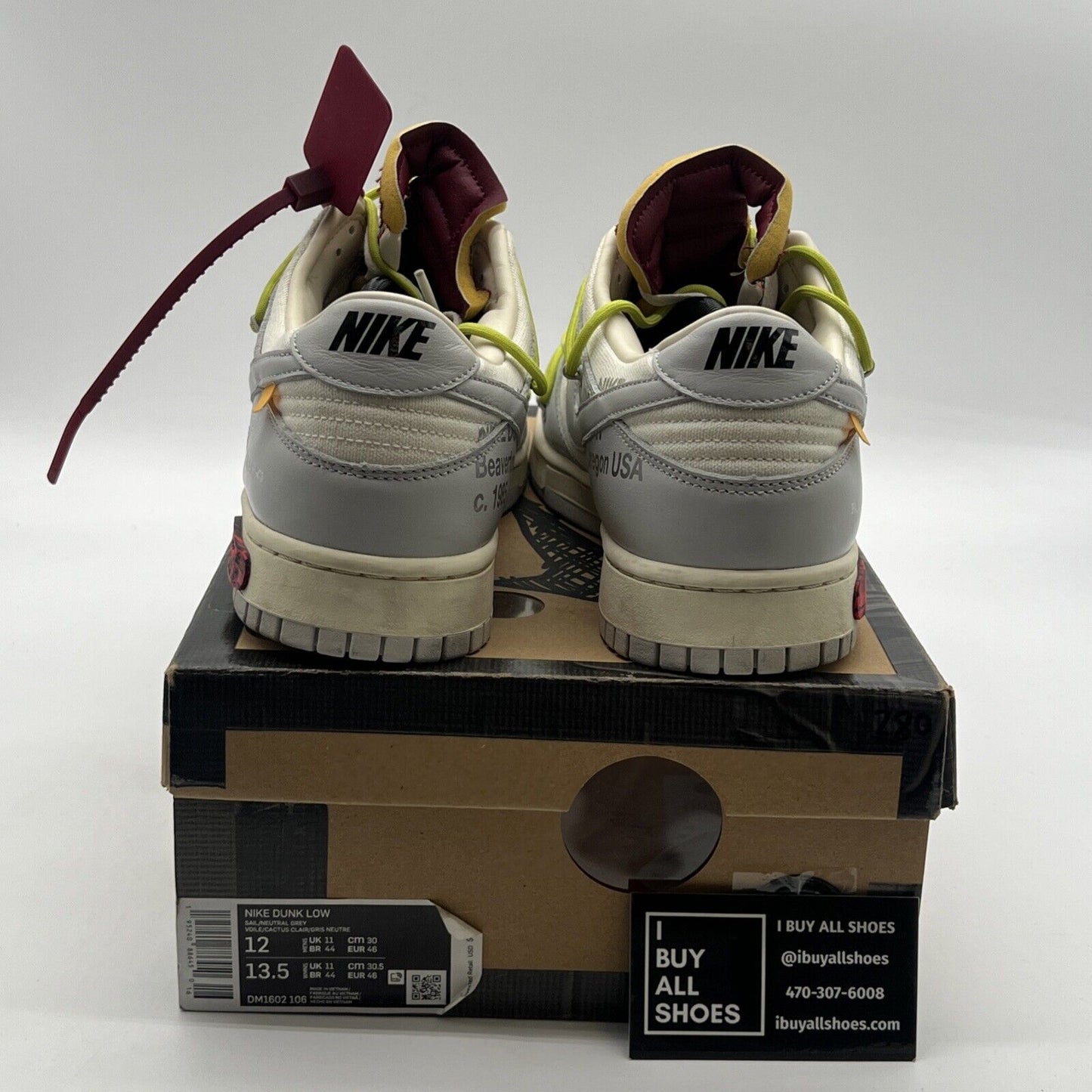 Size 12 - Nike Off-White x Dunk Low Lot 08 of 50 (DM1602-106)