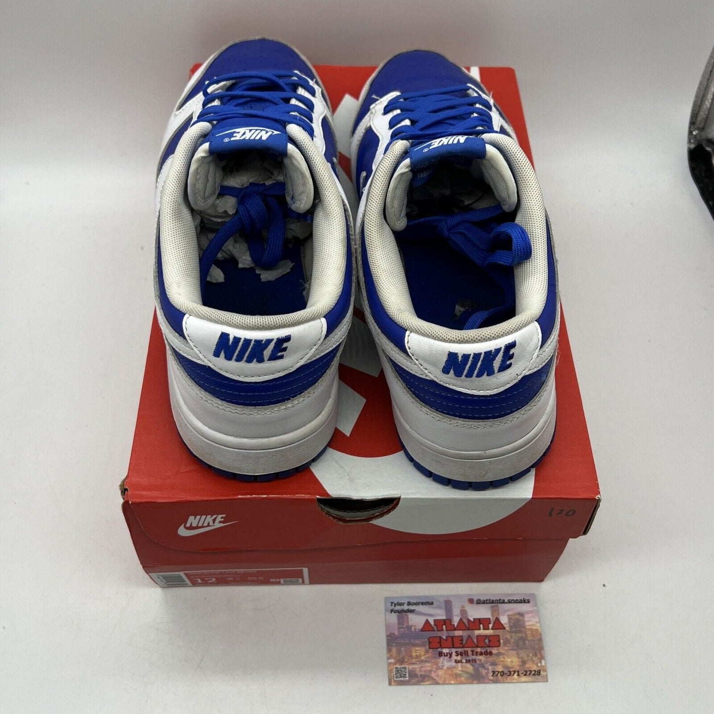 Size 12 - Nike Dunk Low Racer Blue 2022 White Leather (DD1391-401)