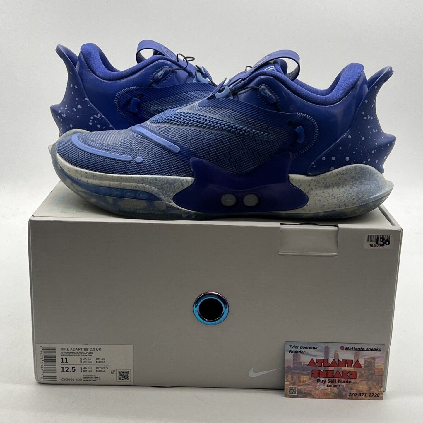 Size 11 - Nike Adapt BB 2.0 UK Charger Astronomy Blue (CV244-400)