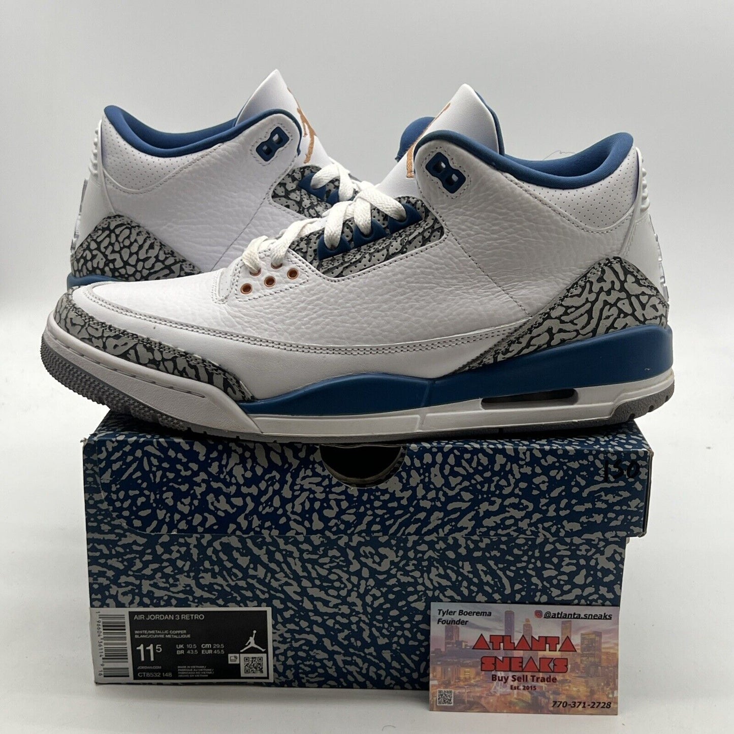 Size 11.5 - Air Jordan 3 Retro Mid Washington Wizards (CT8532-148)