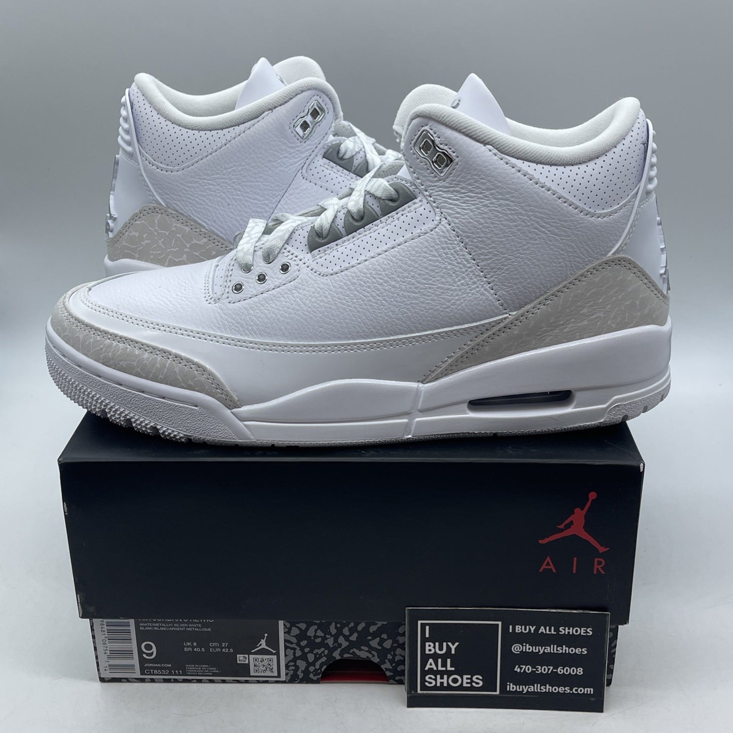 Size 9 - Air Jordan 3 Retro 2025 Pure Money (CT8532-111)