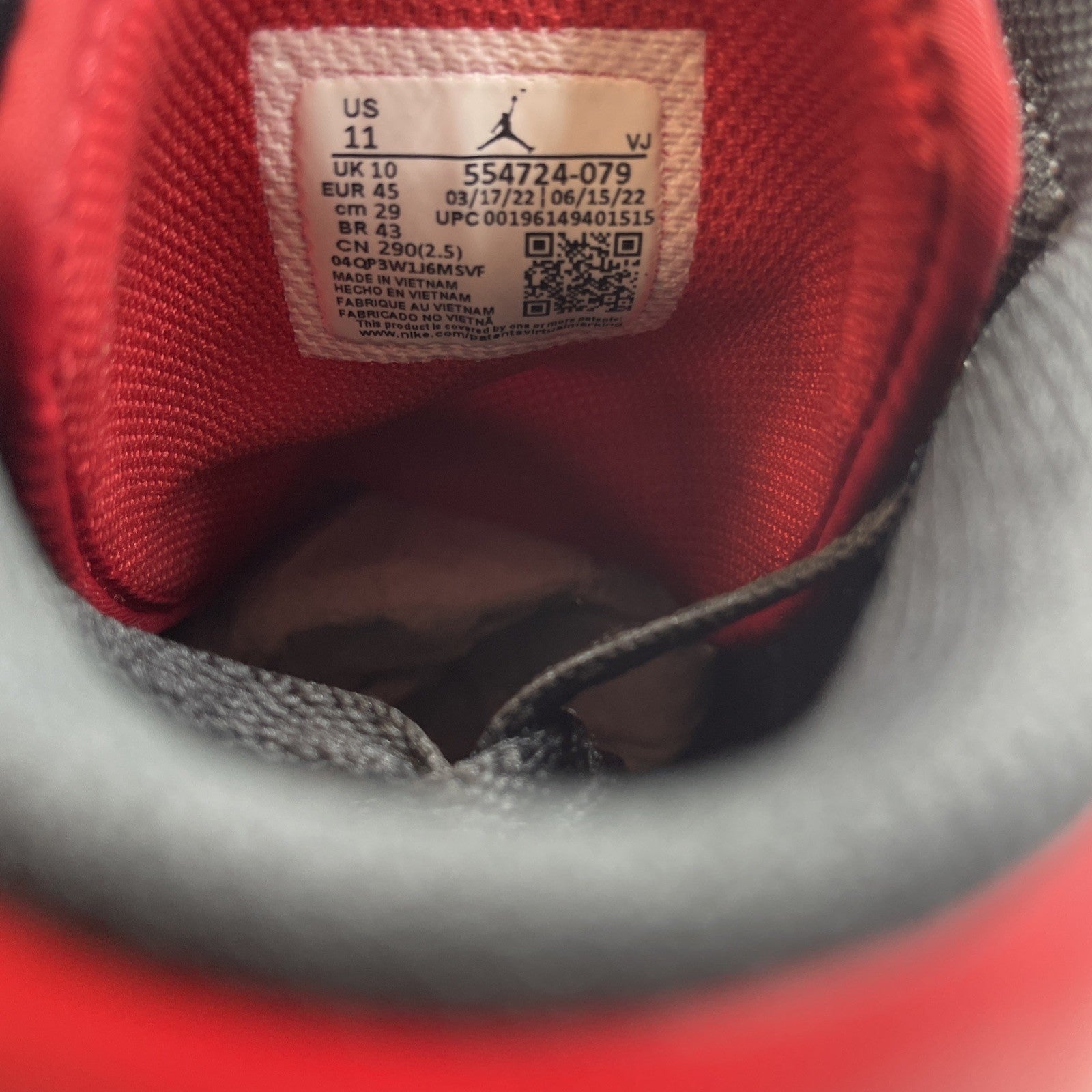 Size 11 - Air Jordan 1 Mid Bred Toe (554724-079)