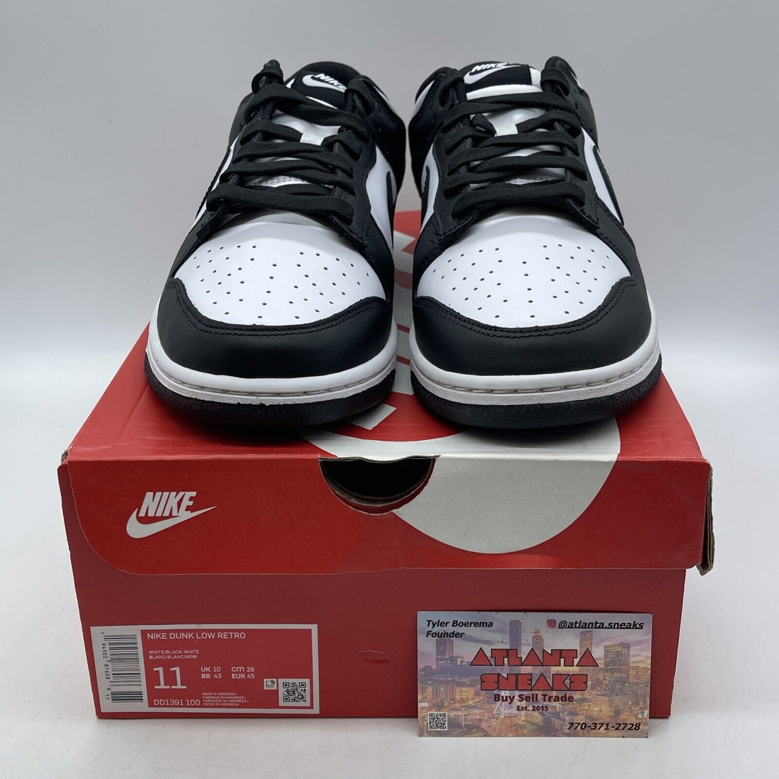 Size 11 - Nike Dunk Low Black White Leather (DD1391-100)