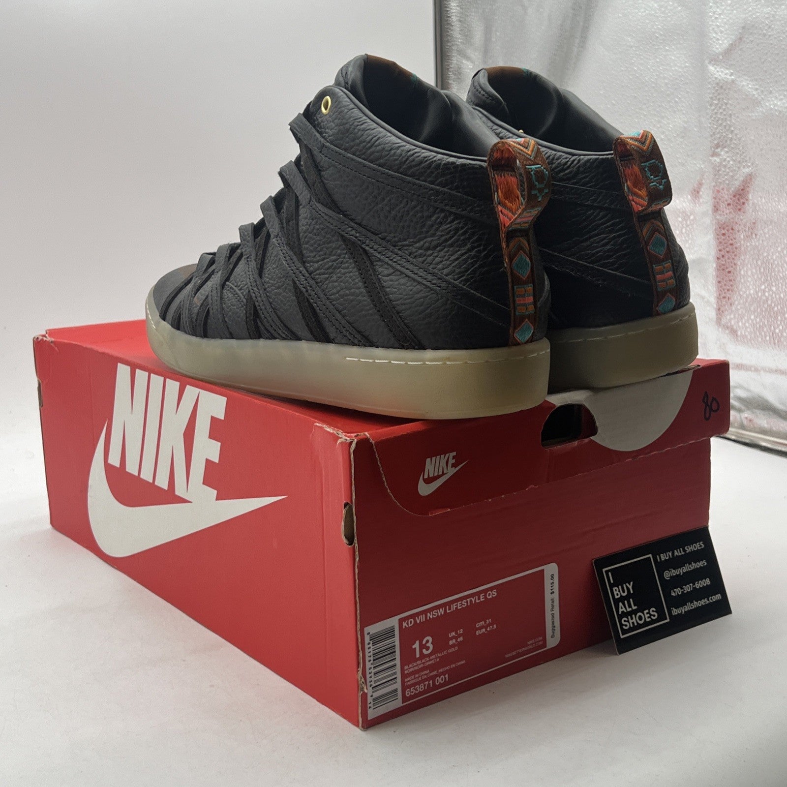 Size 13 - Nike KD 7 Lifestyle Black (653871-001)