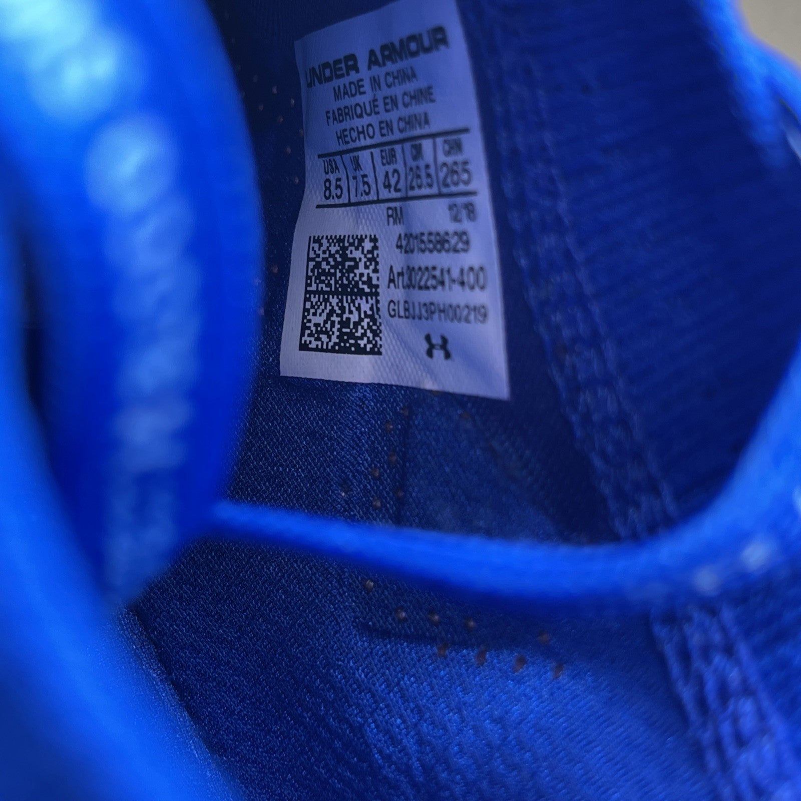 Size 8.5 - Under Armour Project Rock x HOVR Phantom Royal (3022541-400)
