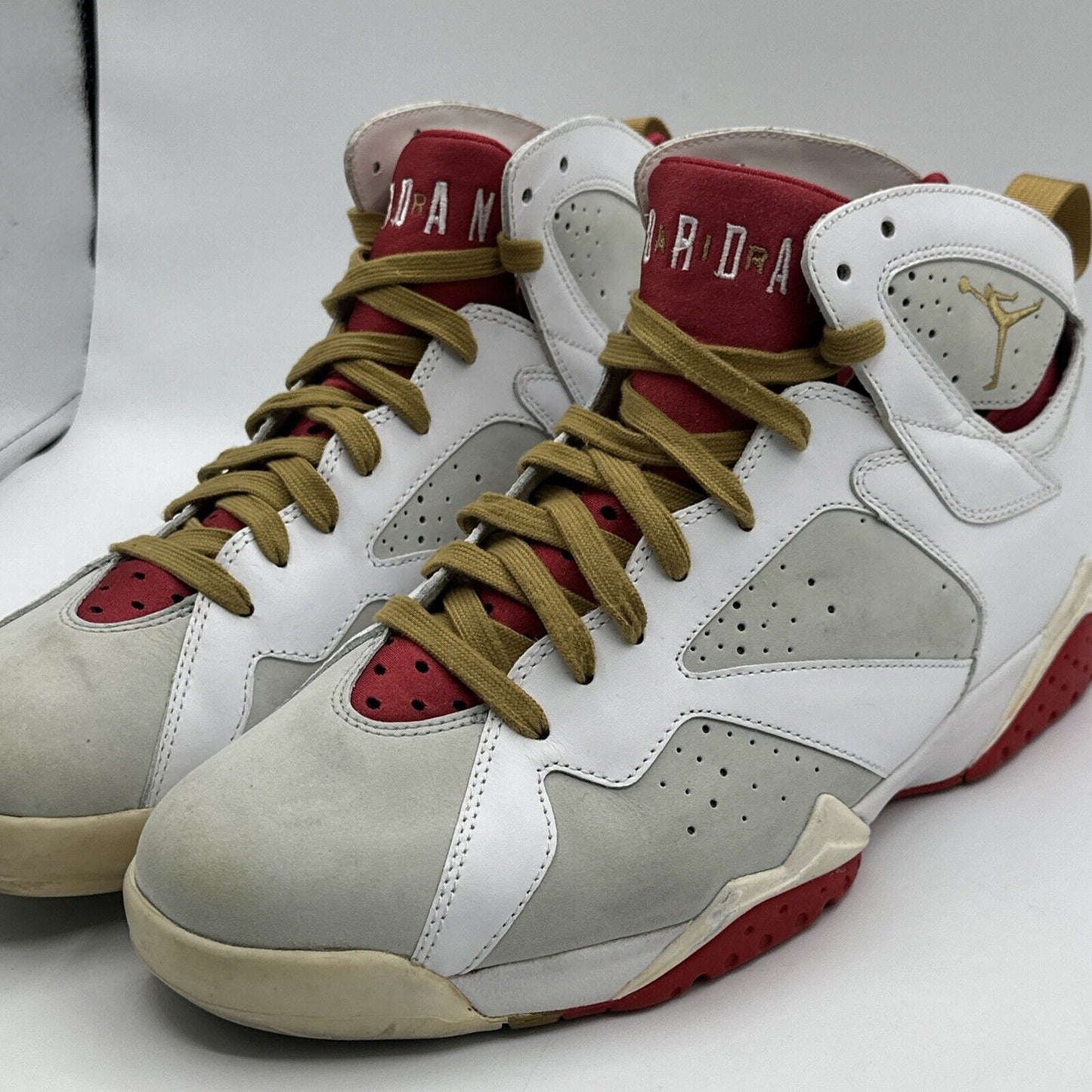 Size 11.5 - Jordan 7 Retro Year Of The Rabbit 2011 White Gold Red Rare OG Leathe