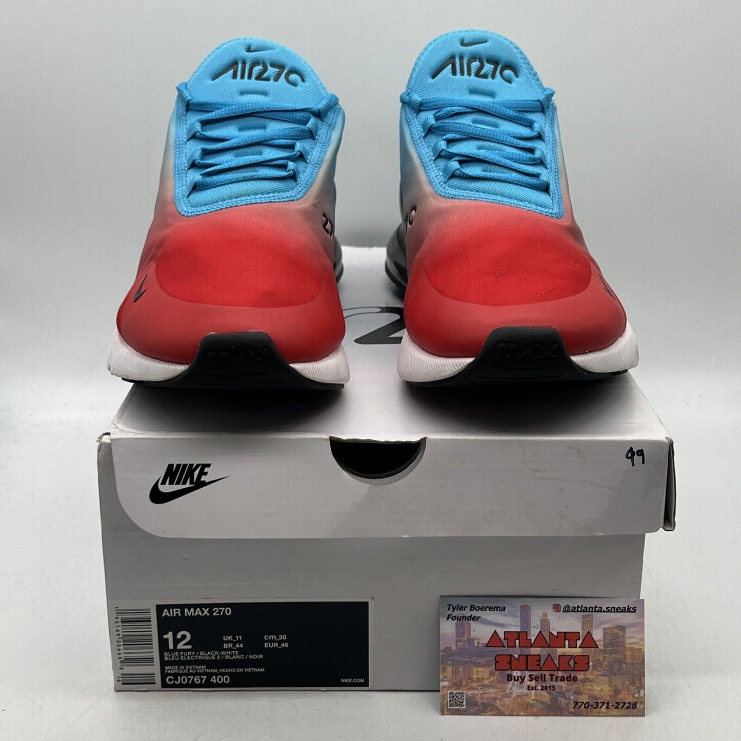 Size 12 - Nike Air Max 270 Firecracker Blue Red (CJ0767-400)