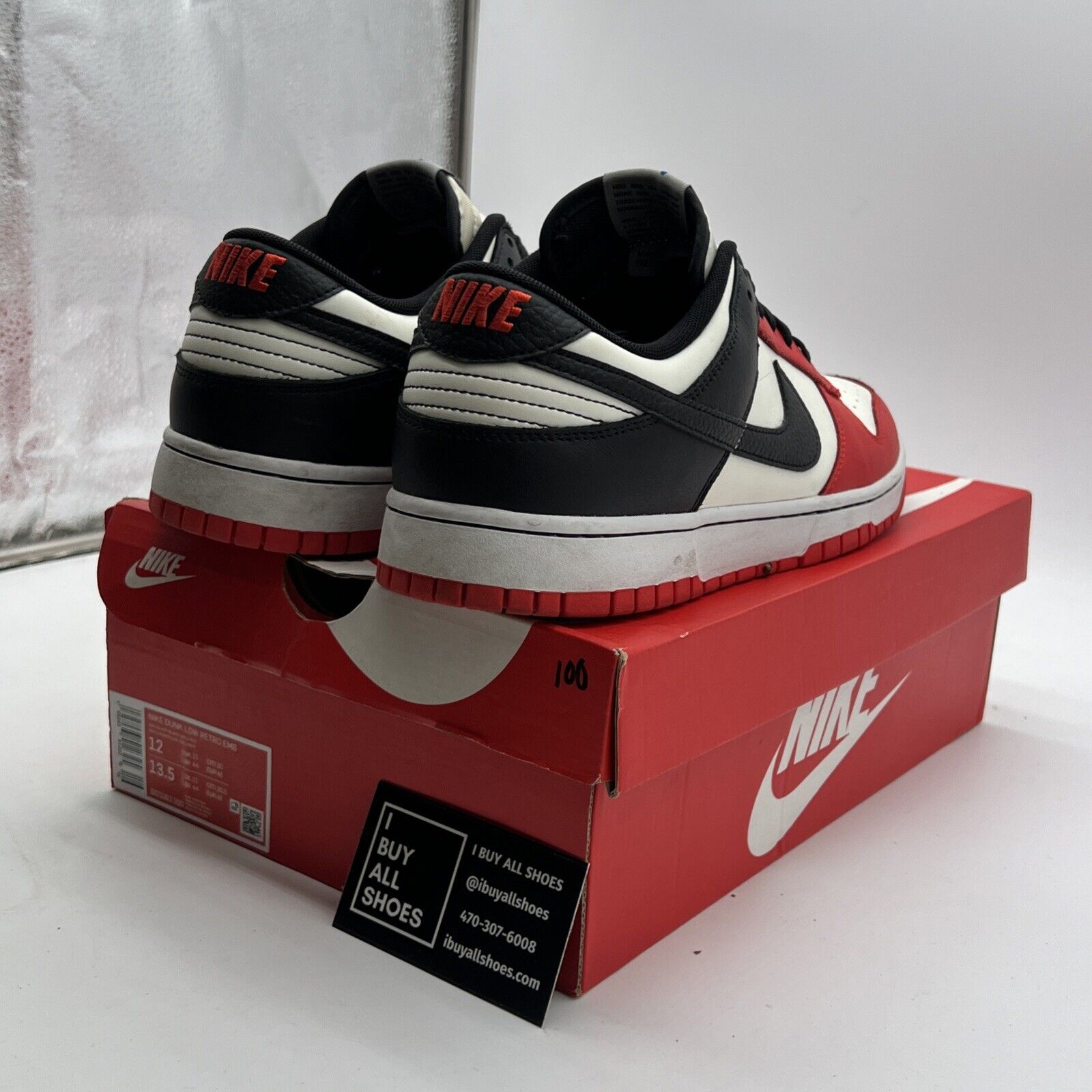 Size 12 - Nike Dunk Low EMB x NBA 75th Anniversary - Bulls 2021 (DD3363-100)
