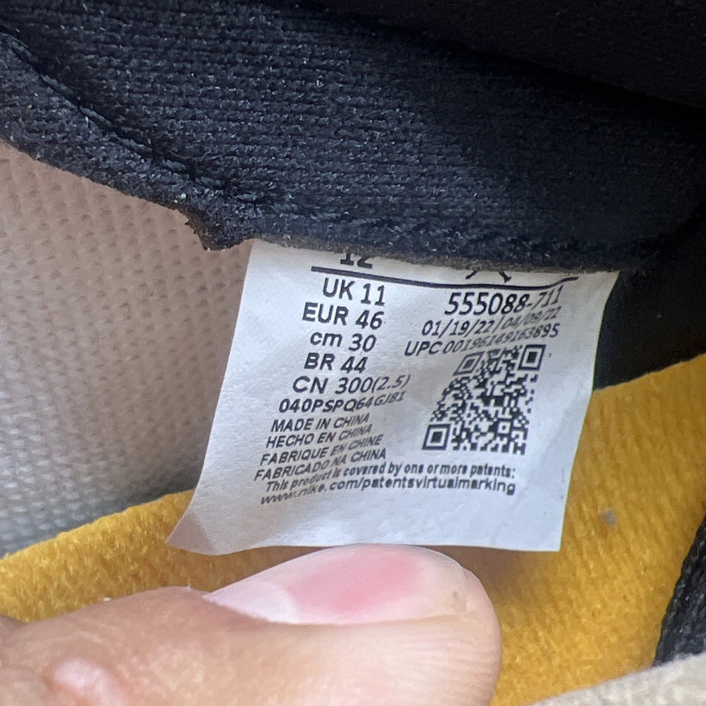 Size 12 - Air Jordan 1 Retro OG High Yellow Toe (5550887-711)