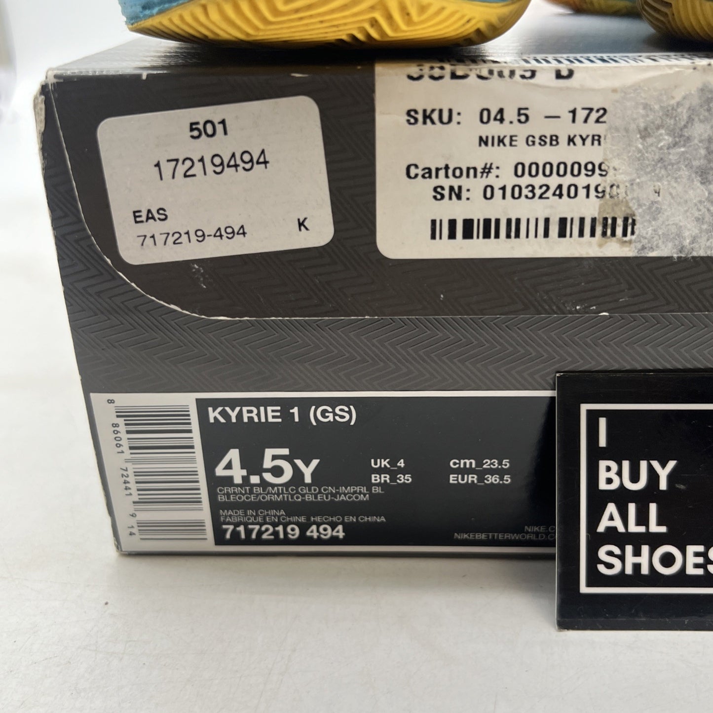 Size 4.5Y - Nike Kyrie 1 Cereal Basketball Sneakers (717219-494)