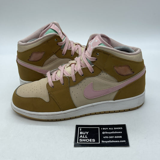 Size 6.5Y (GS) - Jordan 1 Mid Lola Bunny Brown Pink Suede Leather (724072-730)