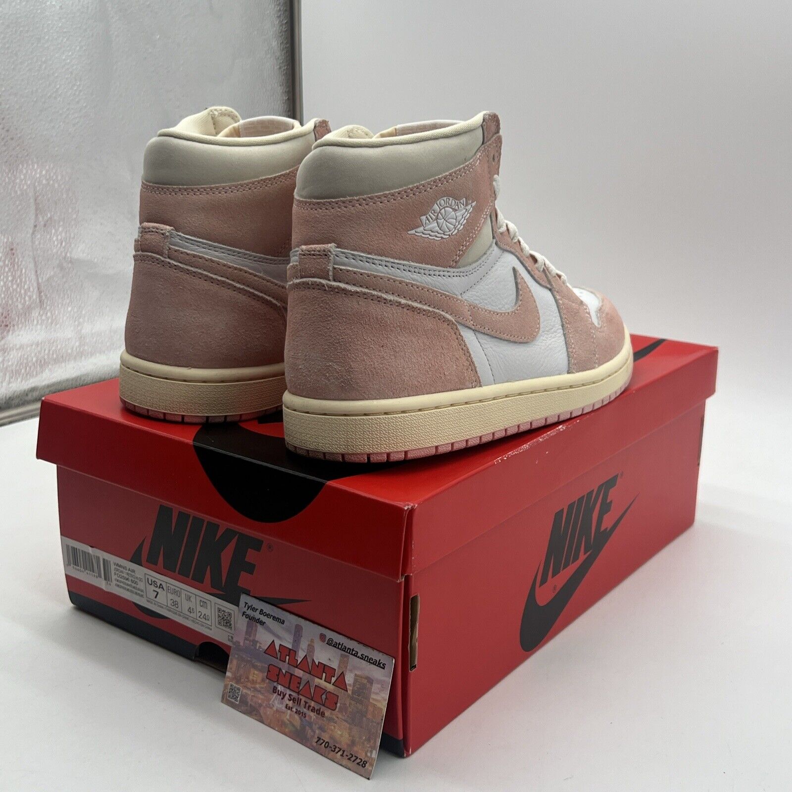 Size 7 - Air Jordan 1 Retro OG High Washed Pink W Suede Leather (FD2596-600)