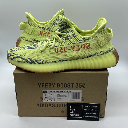 Size 9.5 - adidas Yeezy Boost 350 V2 Low Semi Frozen Yellow Suede (B37572)