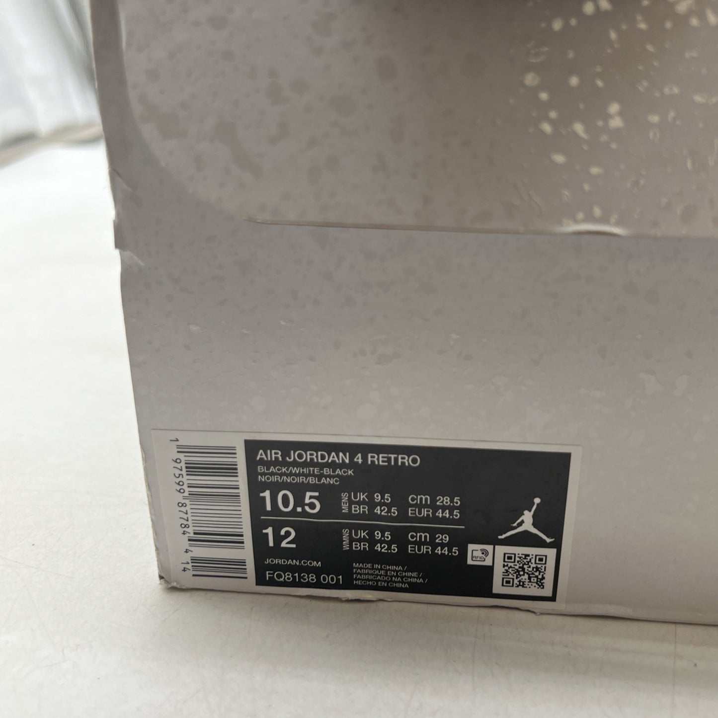 Size 10.5 - Air Jordan 4 Retro White Thunder (FQ8138-001)