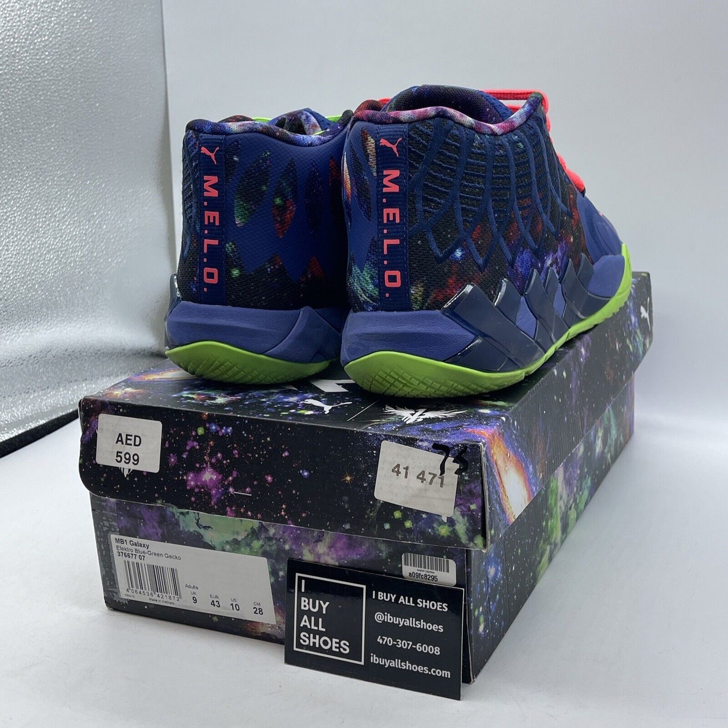 Size 10 - PUMA MB.01 Galaxy Black Blue Green Suede Leather (376677-07)
