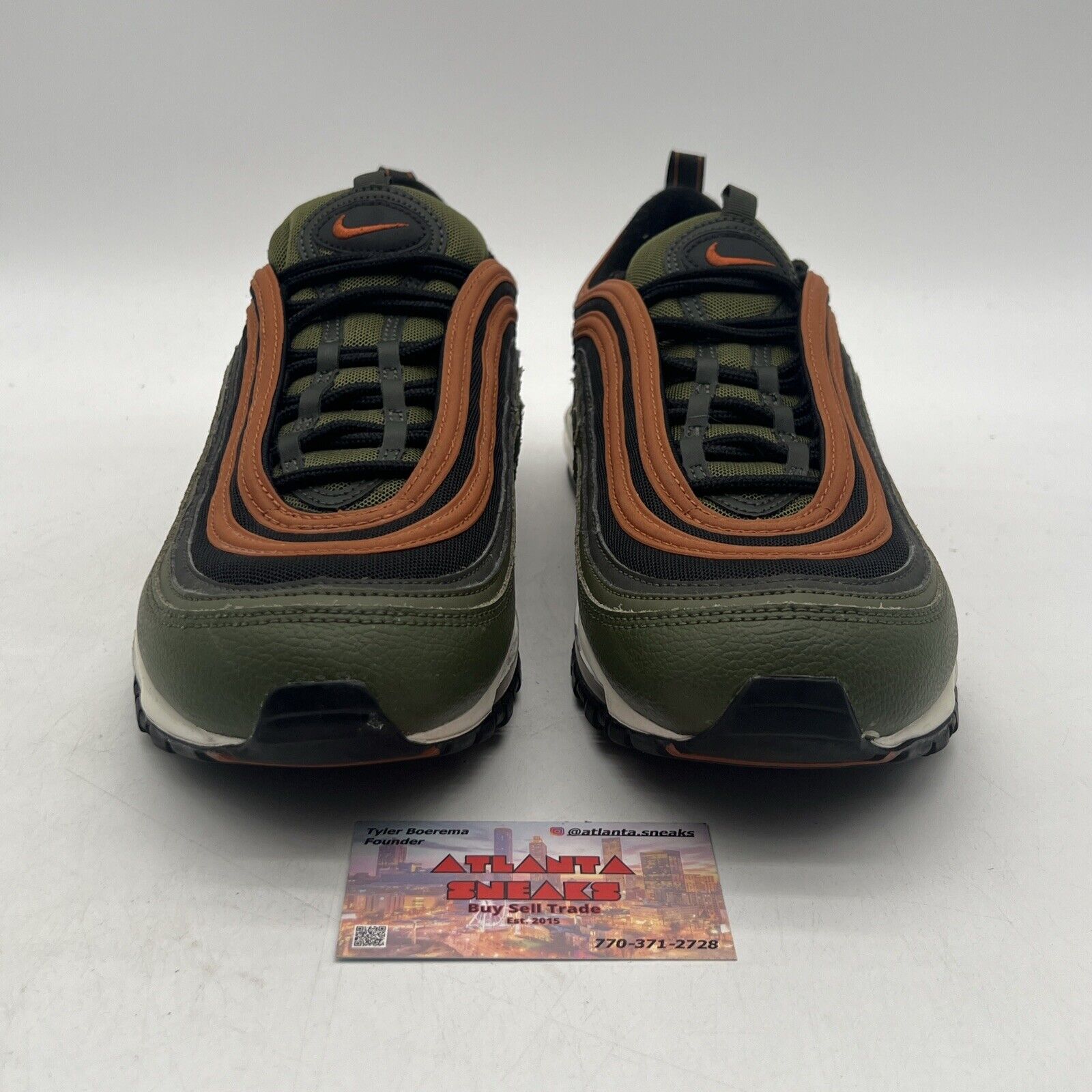 Size 12 - Nike Air Max 97 Black Olive White Black Leather (DQ4687-300)