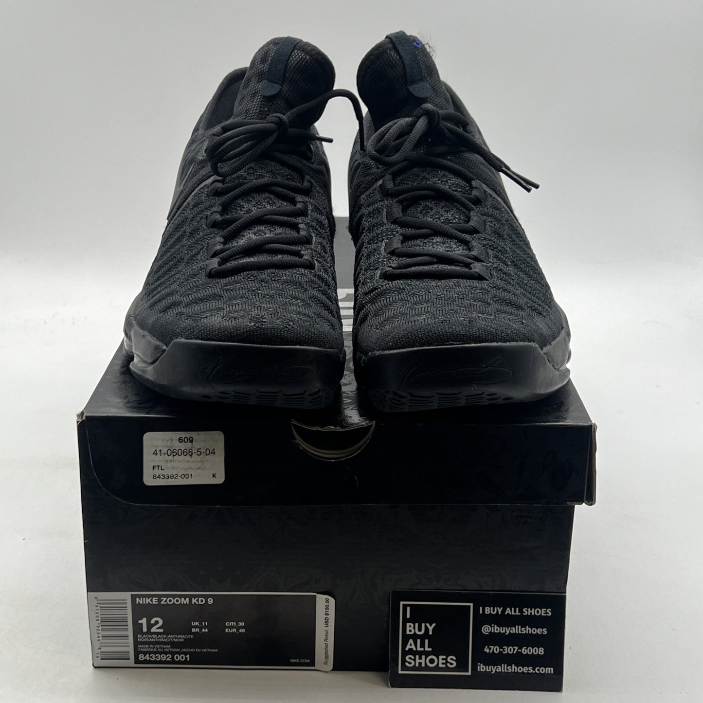 Size 12 - Nike KD 9 Black Space (843392-001)