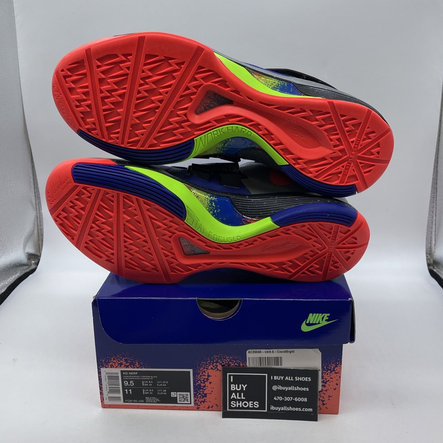 Size 9.5 - Nike Zoom KD 4 2024 Nerf Blue Black Leather (FQ8180-400)