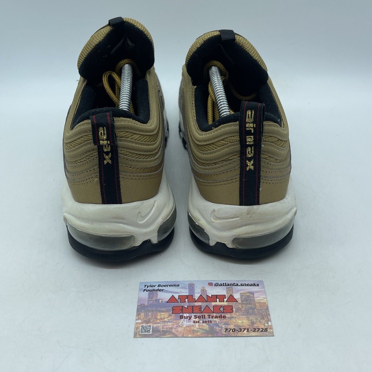Size 11 - Nike Air Max 97 OG QS Metallic Gold Red Black Suede Leather 884421-700