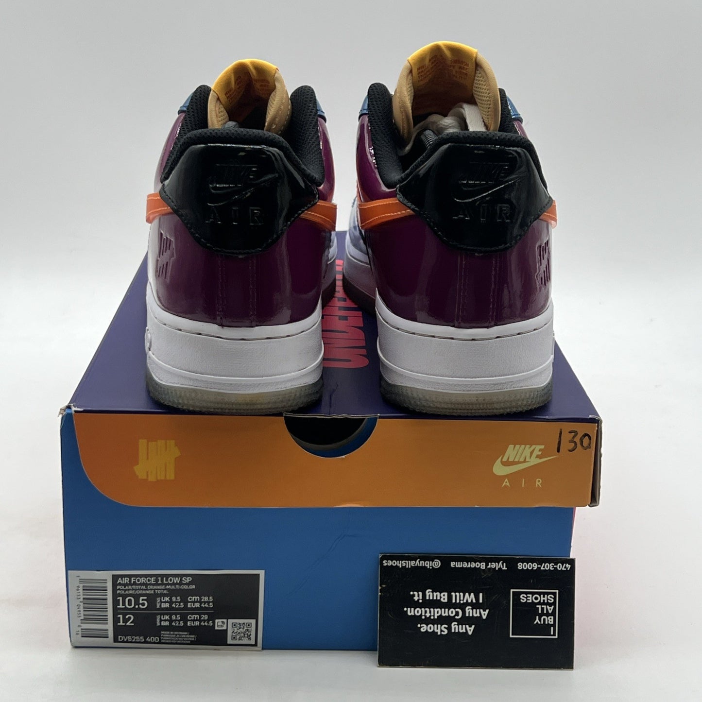Size 10.5 - Nike Undefeated x Air Force 1 Low Total Orange (DV5255-400)