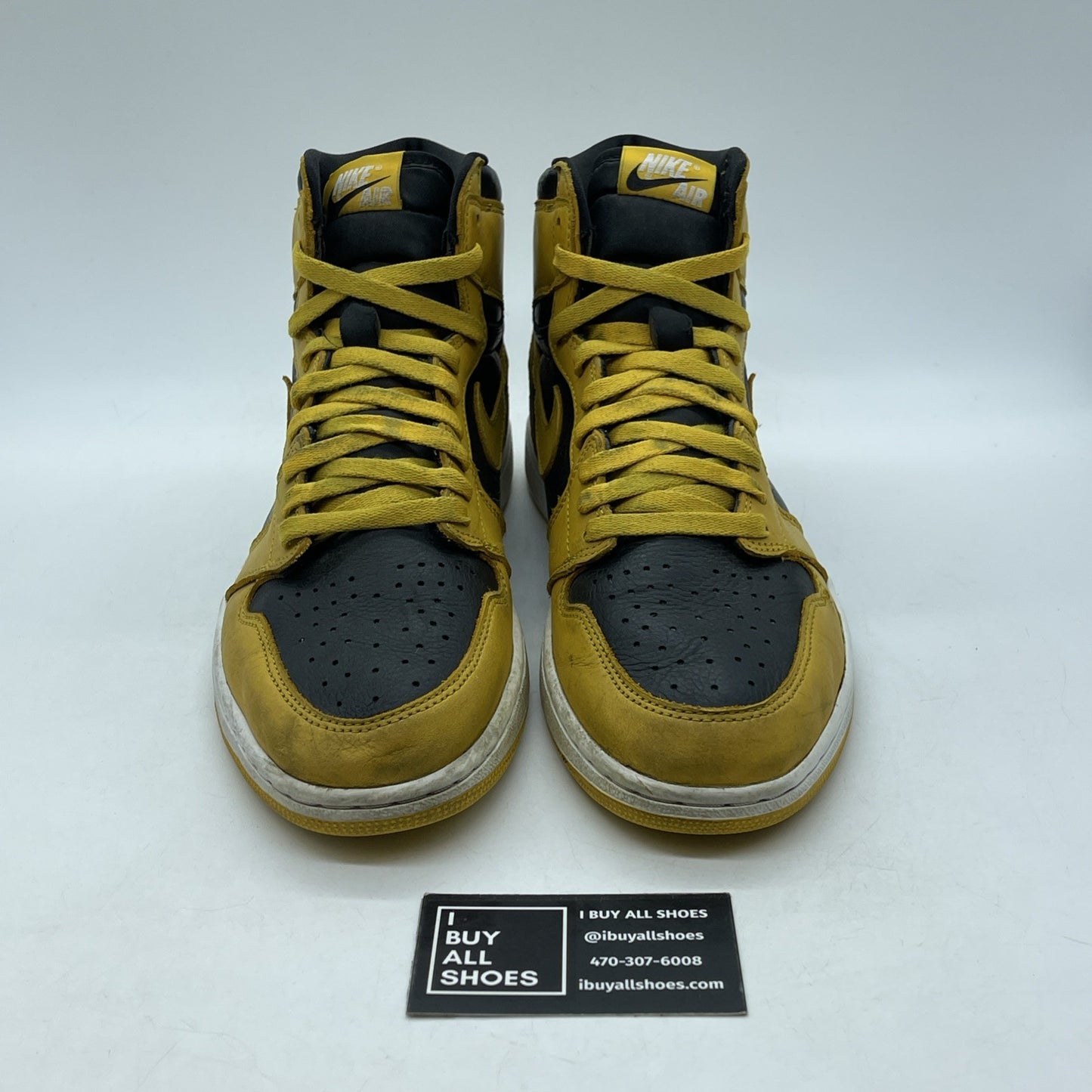 Size 11 - Jordan 1 Retro OG High Pollen Yellow Black Leather (555088-701)