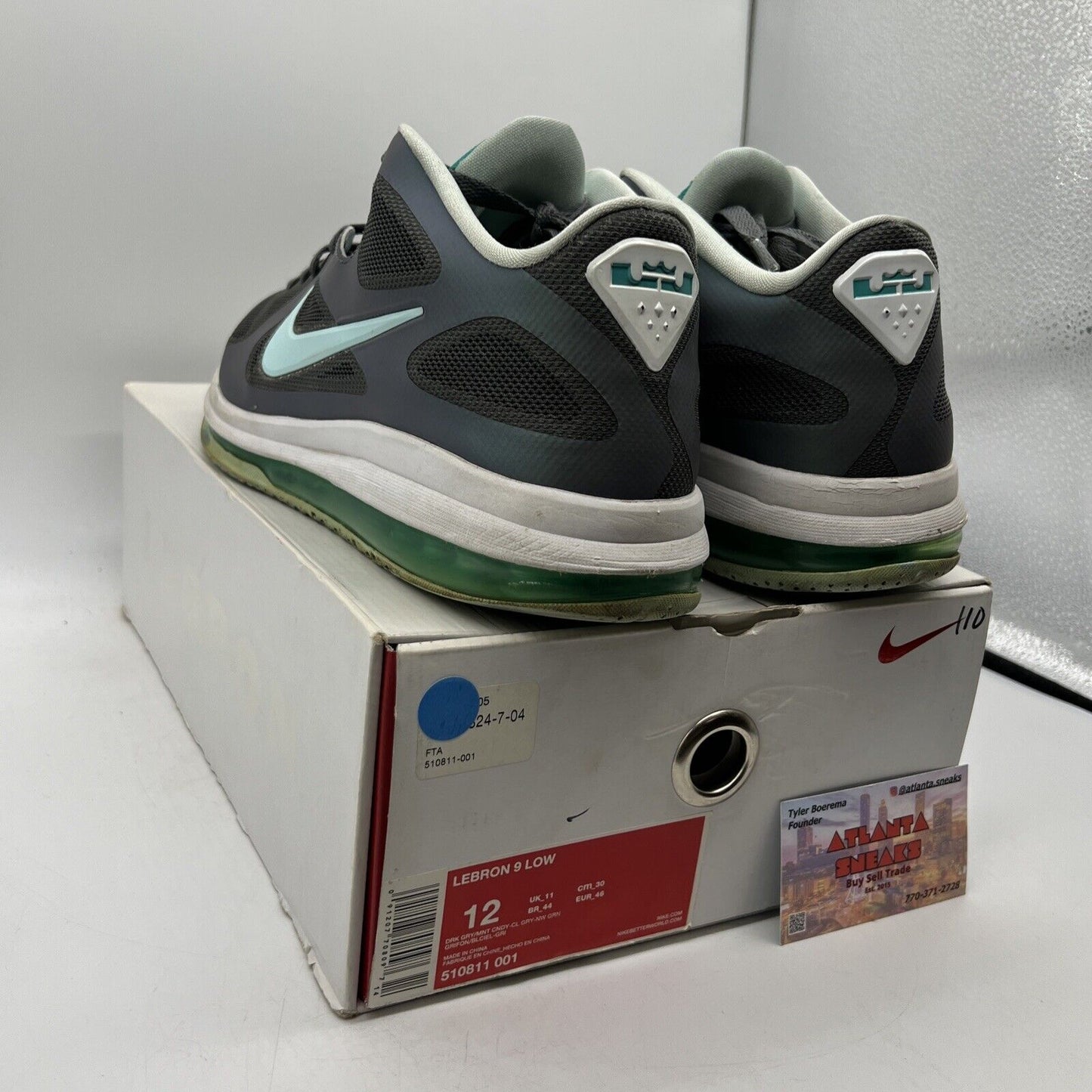 Size 12 - Nike LeBron 9 Low Easter White Grey (510811-001)