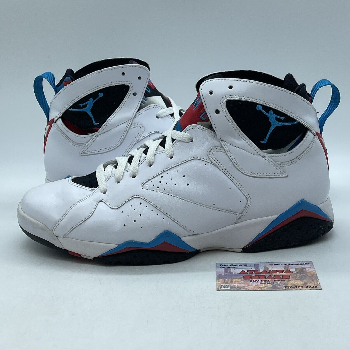 Size 12 - Air Jordan 7 Retro Orion Blue Red Black Suede White (304775-105)