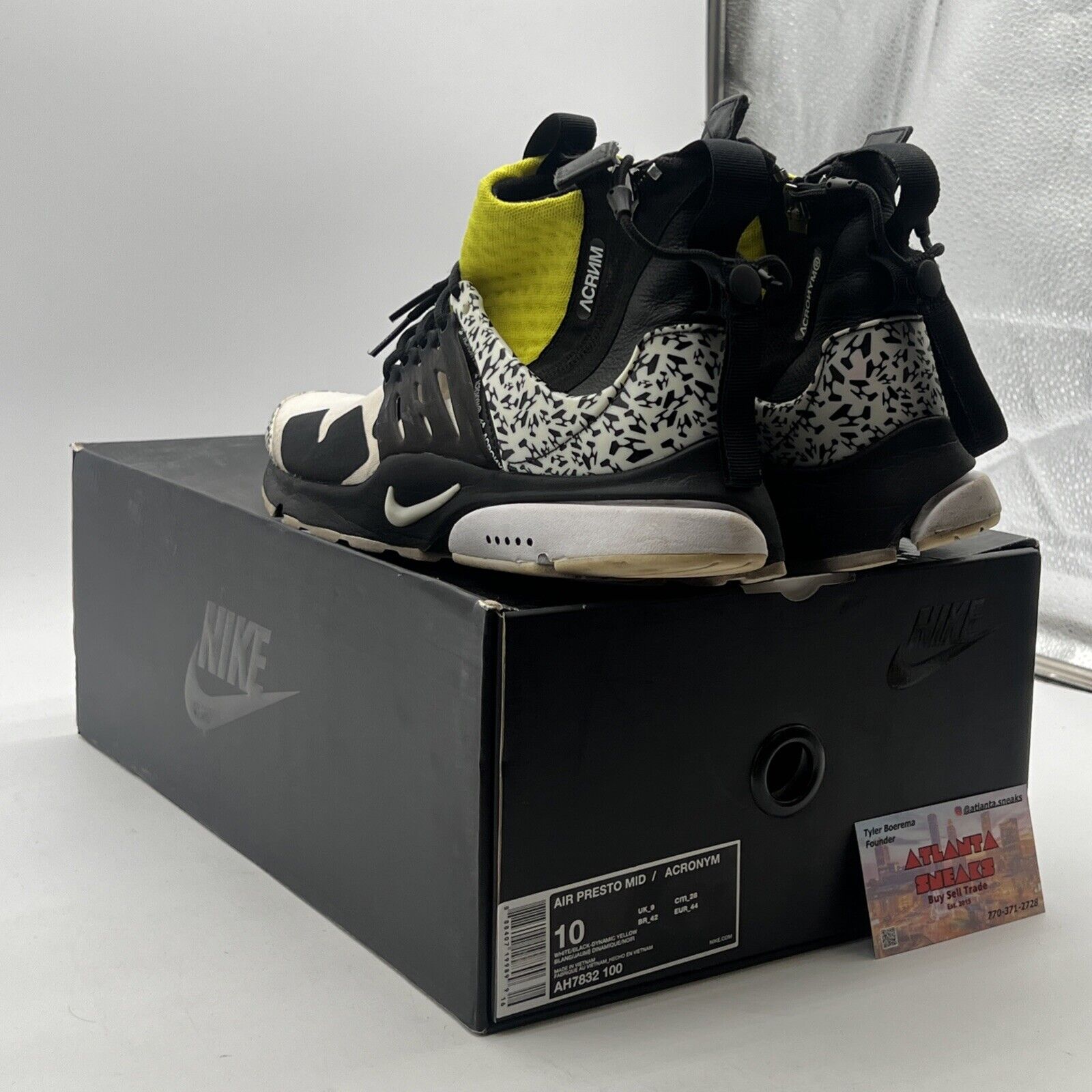 Size 10 - Nike Acronym x Air Presto Mid Dynamic Yellow (AH7832-100)