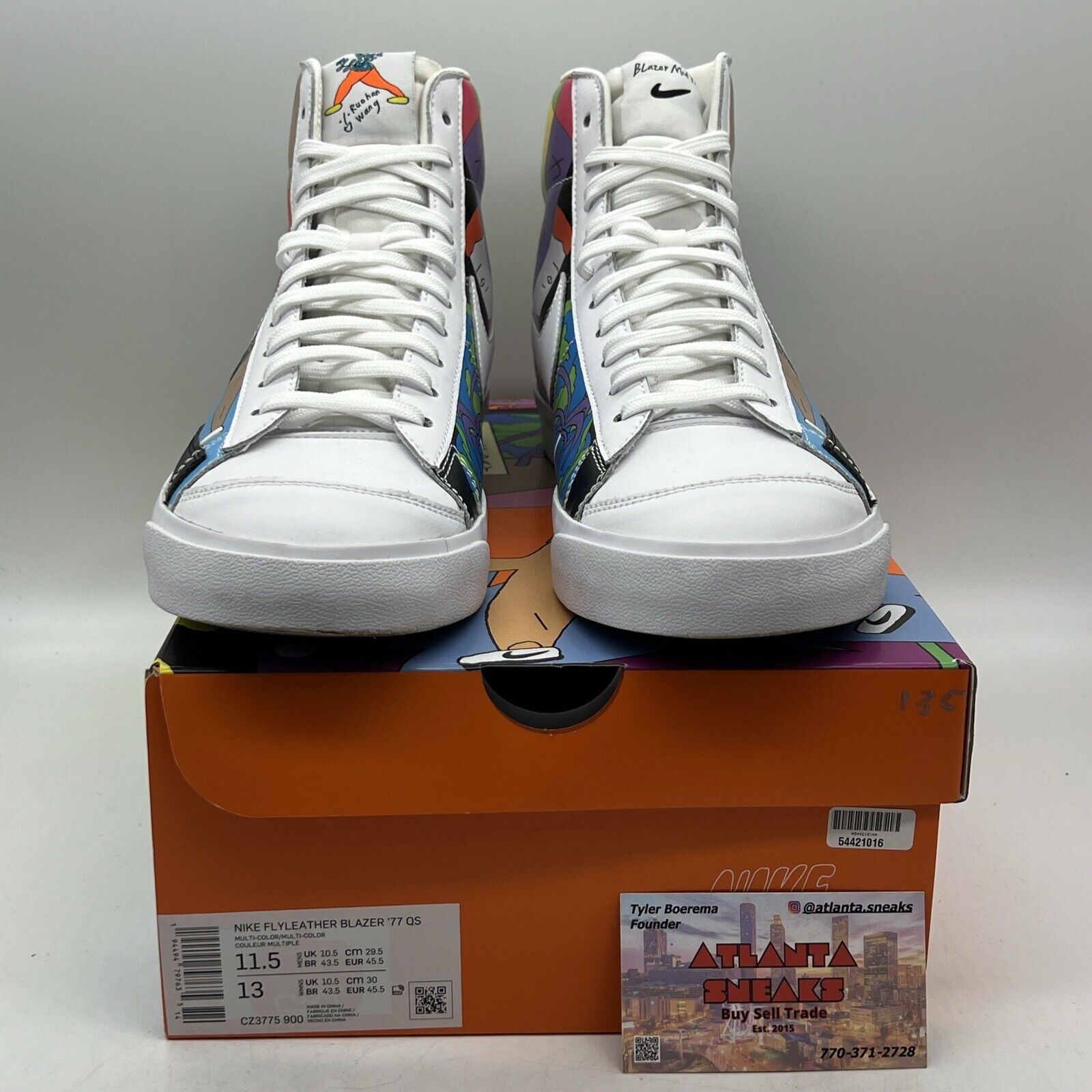 Size 11.5 - Nike Ruohan Wang x Blazer ’77 Flyleather Mid Multicolor (CZ3775-900)