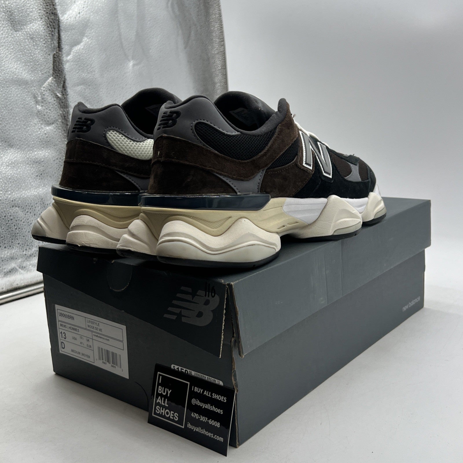 Size 13 - New Balance 9060 Brown Black (U9060BRN)